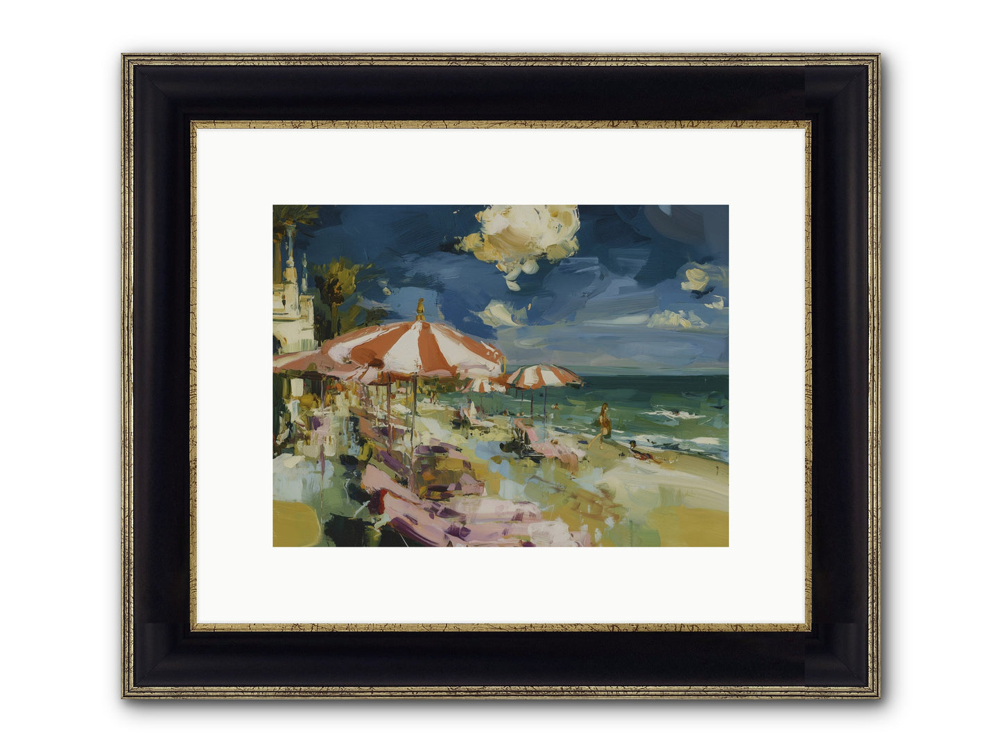 Gallic Shore Glory Framed Print - Black & Gold 12x9