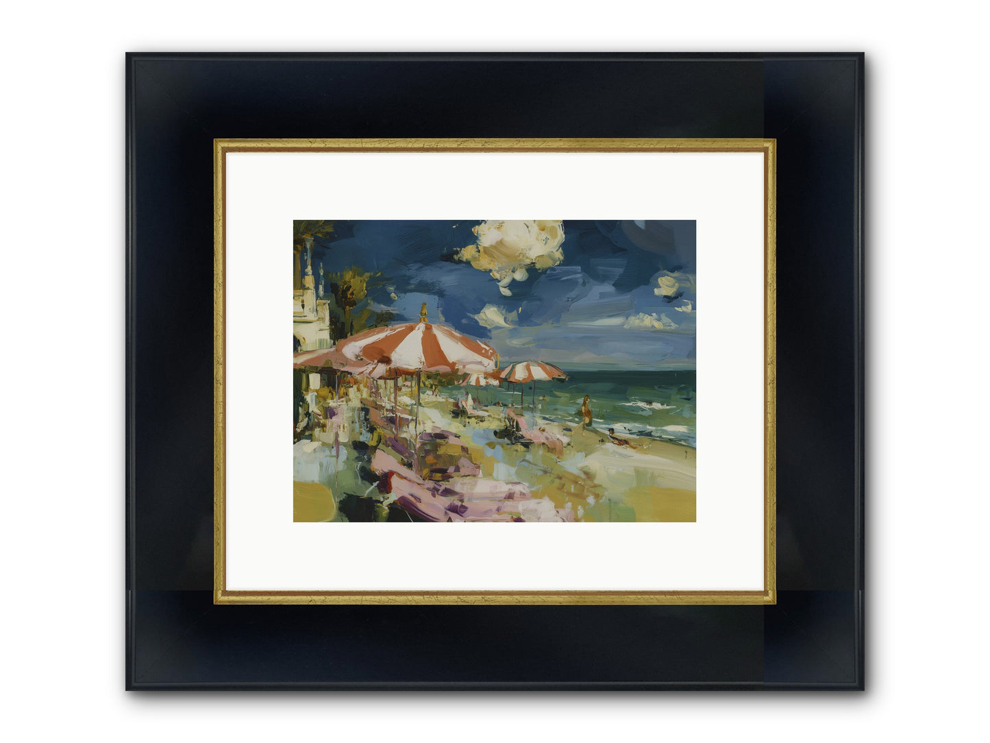 Gallic Shore Glory Framed Print - Wide Black w/Gold 12x9
