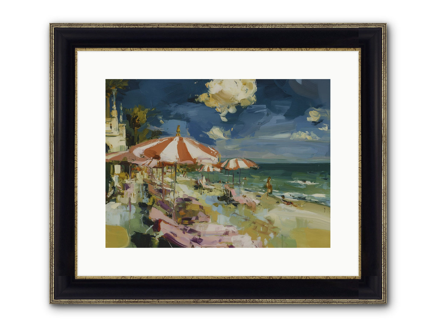 Gallic Shore Glory Framed Print - Black & Gold 16x12