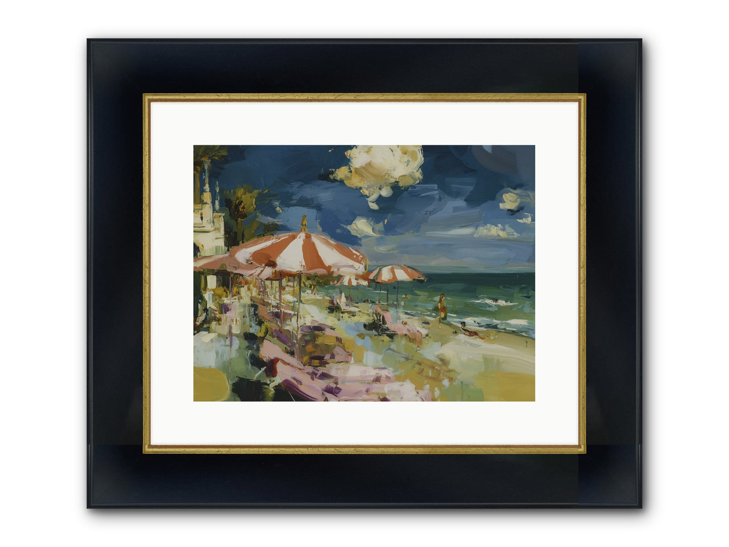 Gallic Shore Glory Framed Print - Wide Black w/Gold 16x12