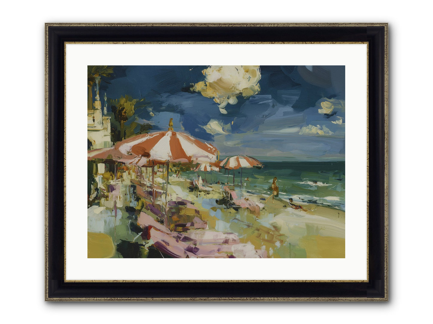 Gallic Shore Glory Framed Print - Black & Gold 24x18