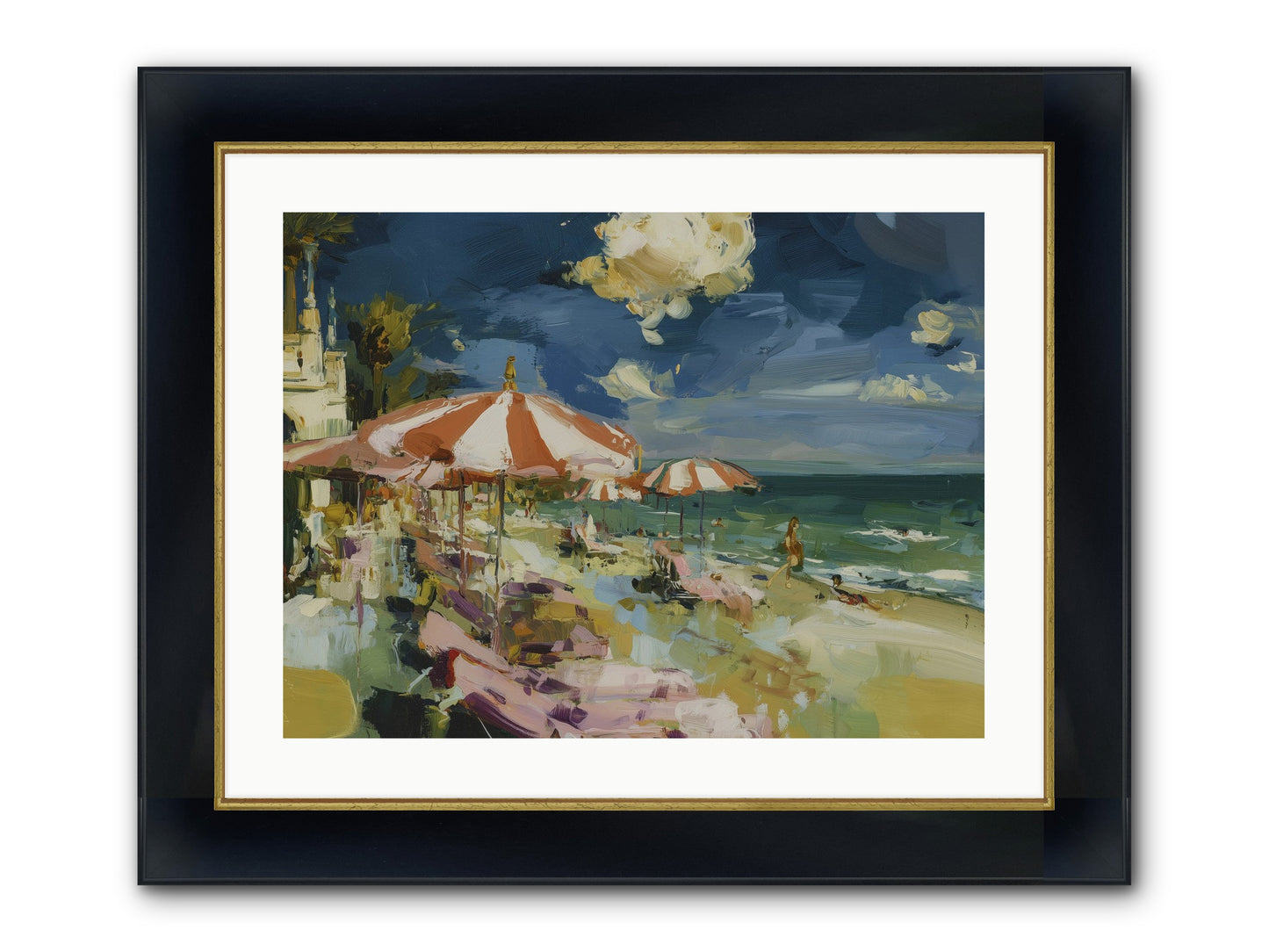 Gallic Shore Glory Framed Print - Wide Black w/Gold 24x18