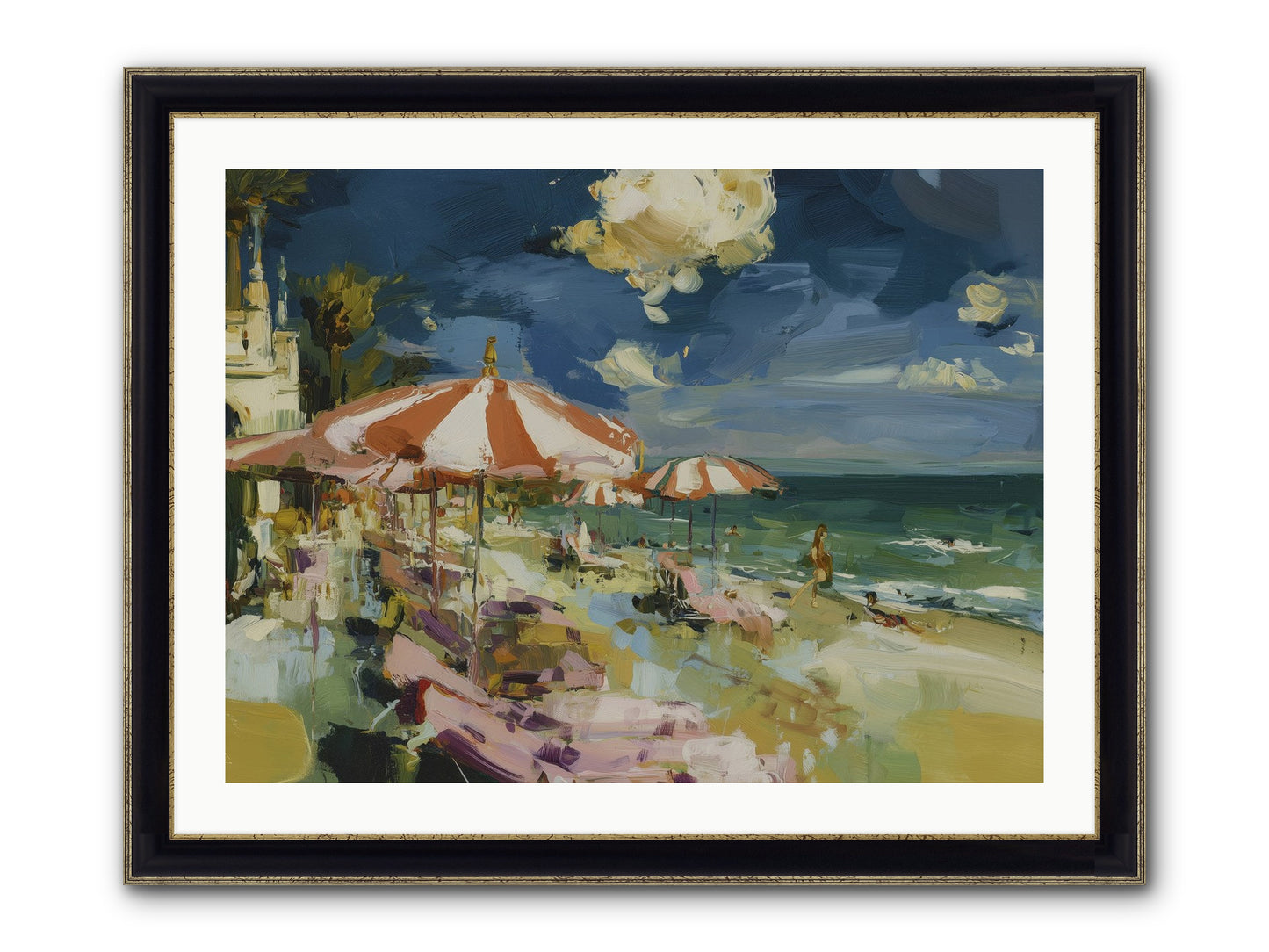 Gallic Shore Glory Framed Print - Black & Gold 32x24