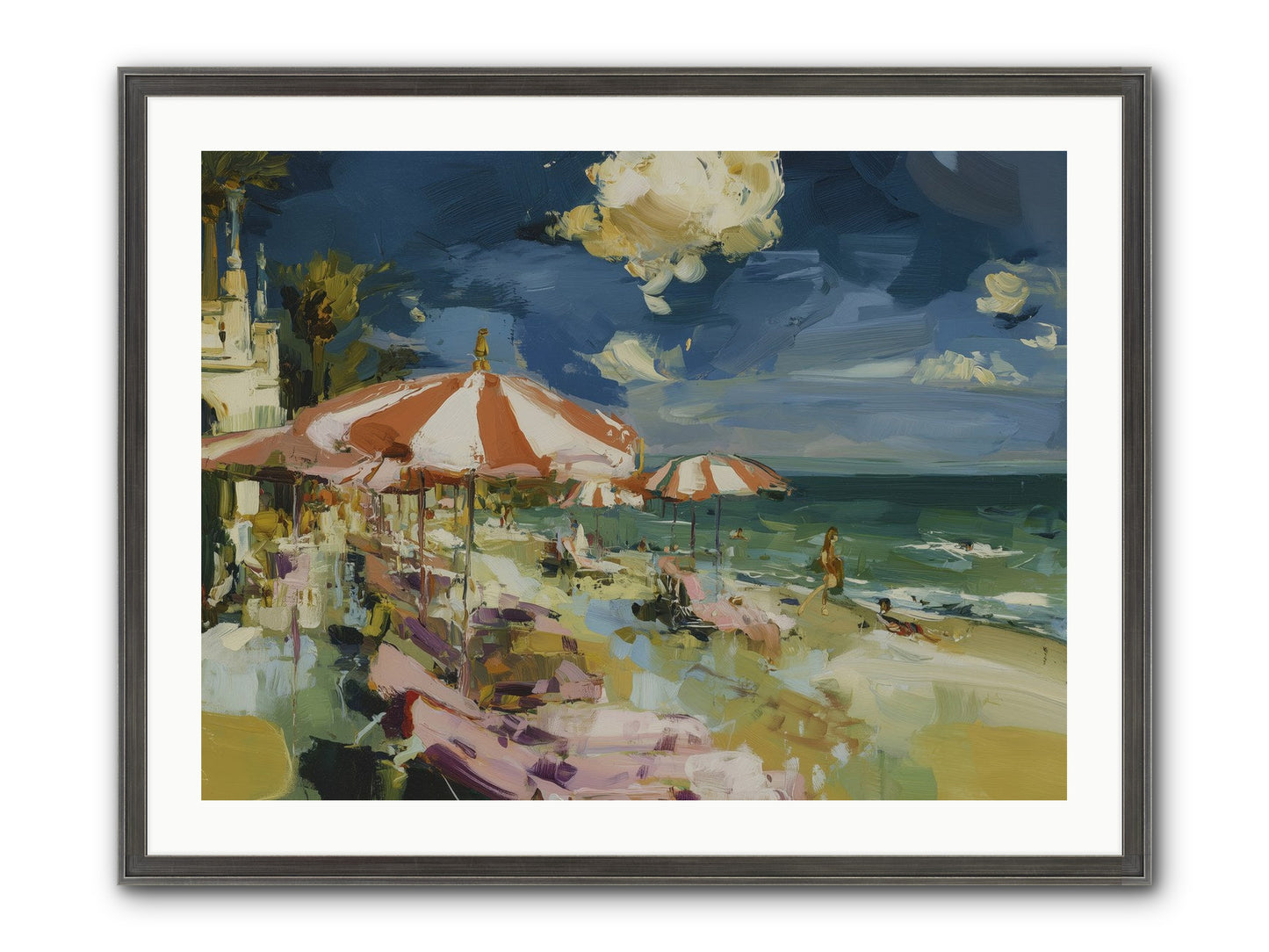 Gallic Shore Glory Framed Print - Slimwoods Black/Silver 32x24