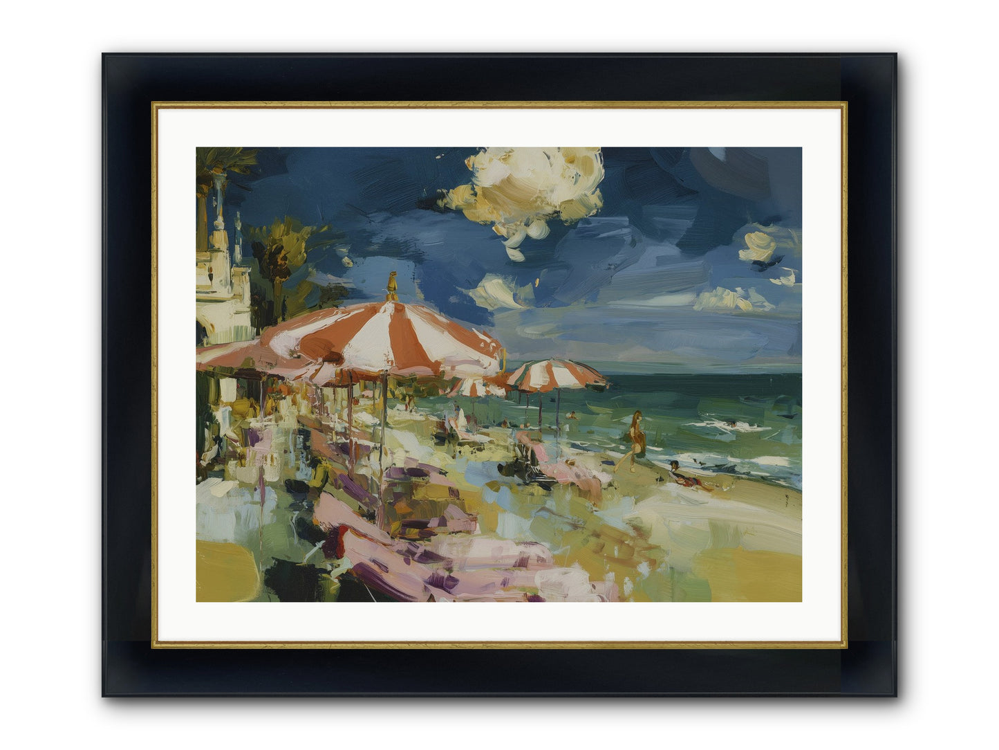 Gallic Shore Glory Framed Print - Wide Black w/Gold 32x24