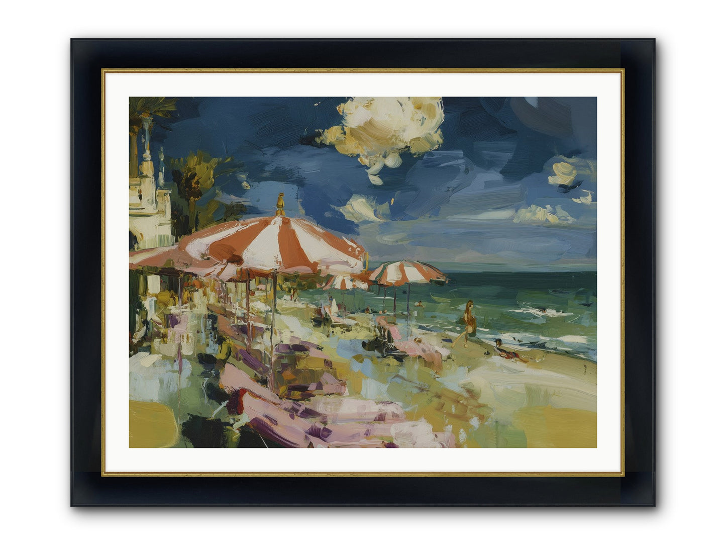 Gallic Shore Glory Framed Print - Wide Black w/Gold 40x30