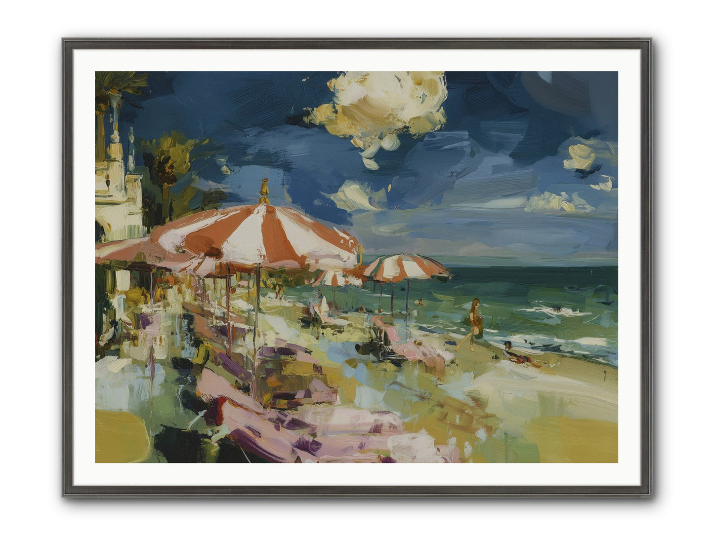 Gallic Shore Glory Framed Print - Slimwoods Black/Silver 48x36