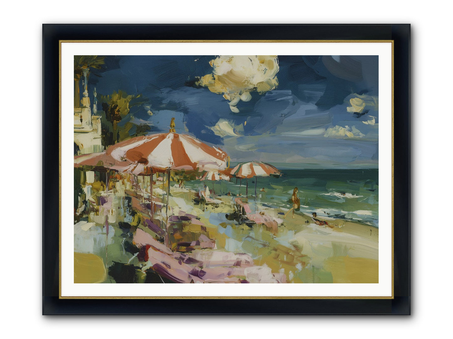 Gallic Shore Glory Framed Print - Wide Black w/Gold 48x36