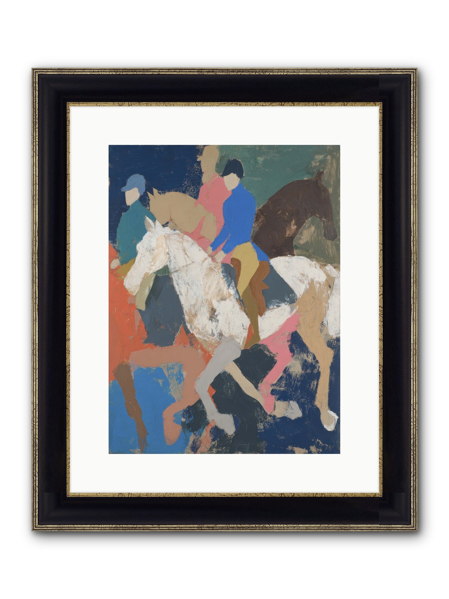 Galloping Into Myth Framed Print - Black & Gold 12x16
