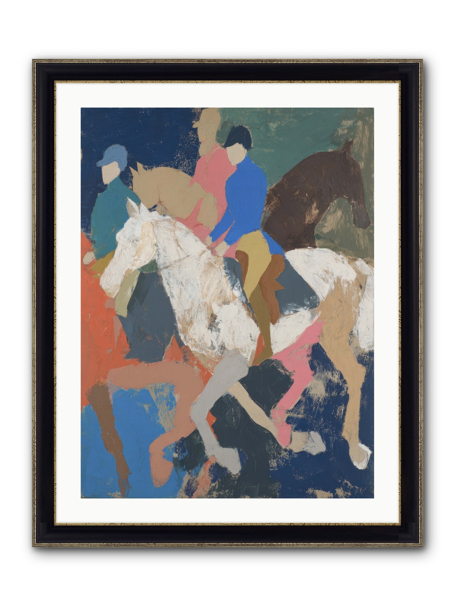 Galloping Into Myth Framed Print - Black & Gold 24x32