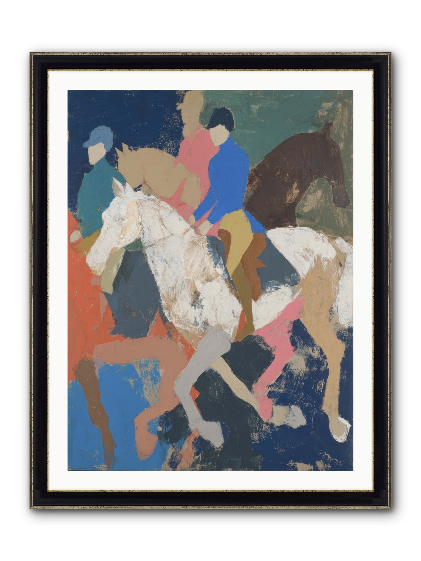 Galloping Into Myth Framed Print - Black & Gold 30x40