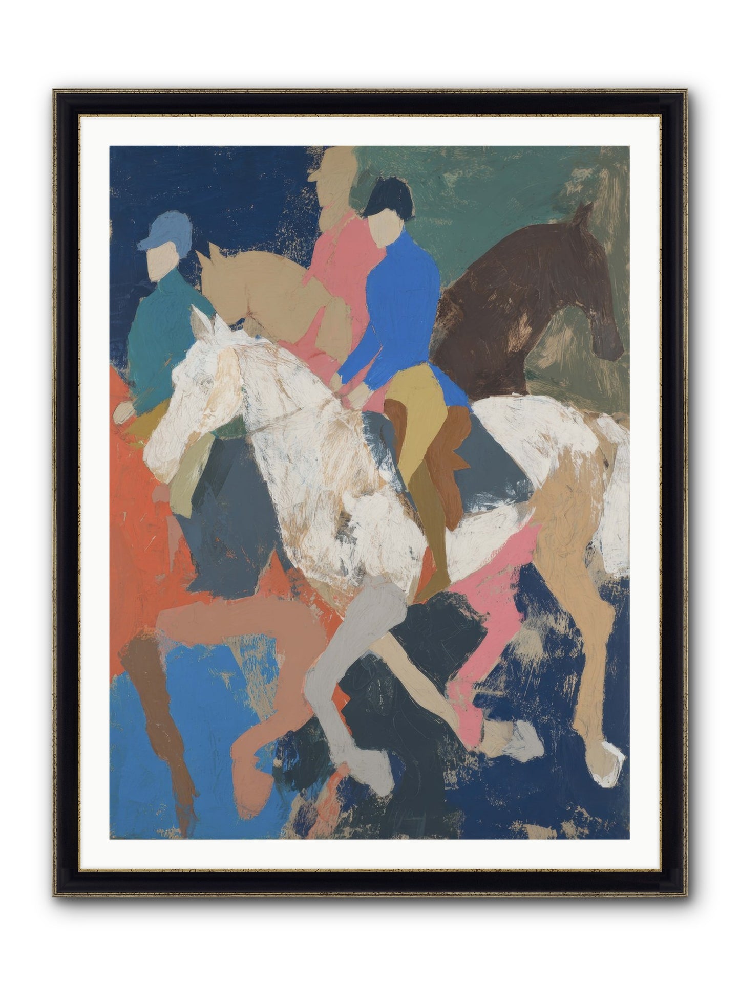 Galloping Into Myth Framed Print - Black & Gold 36x48