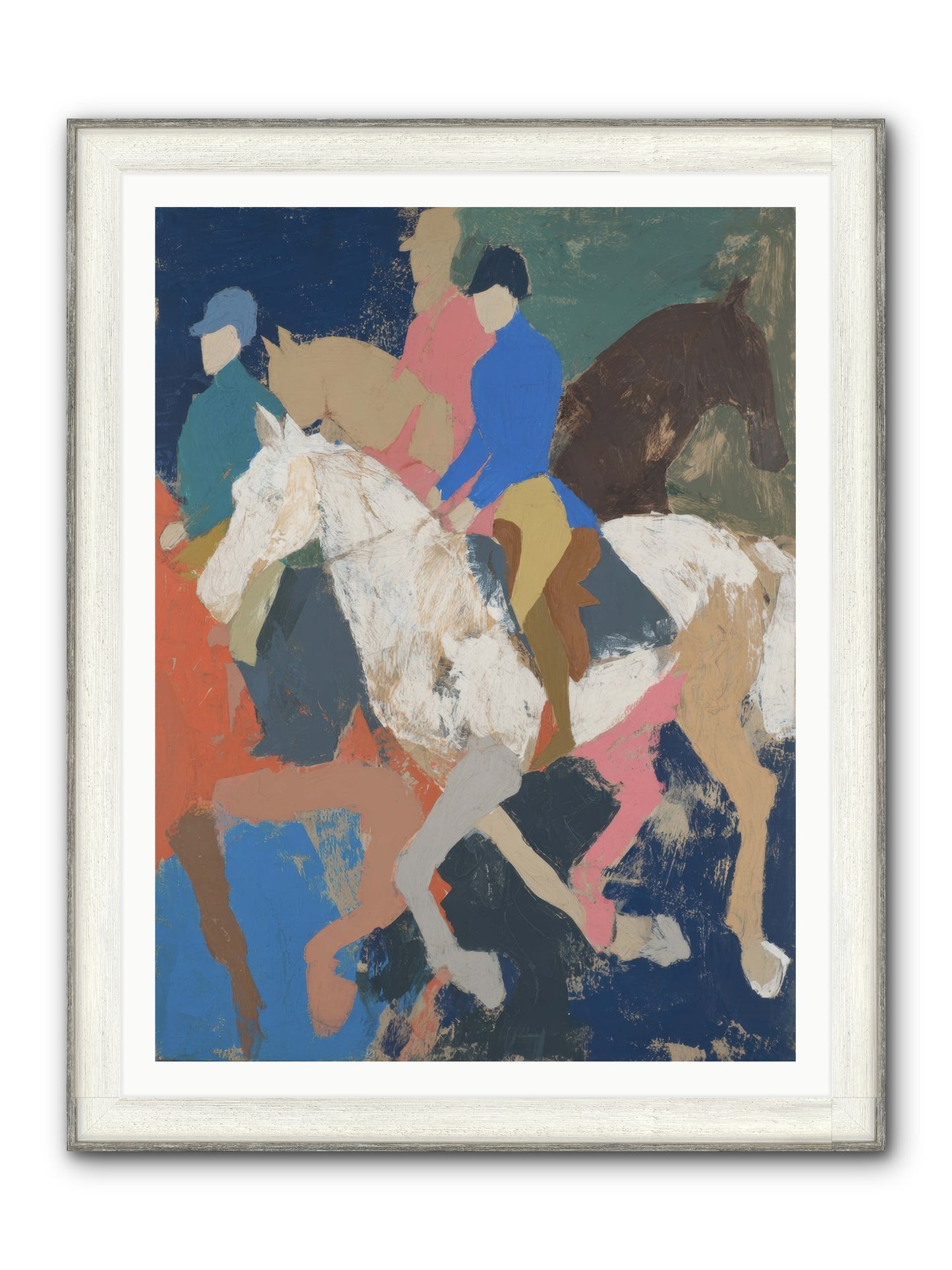 Galloping Into Myth Framed Print - Driftwood White 36x48