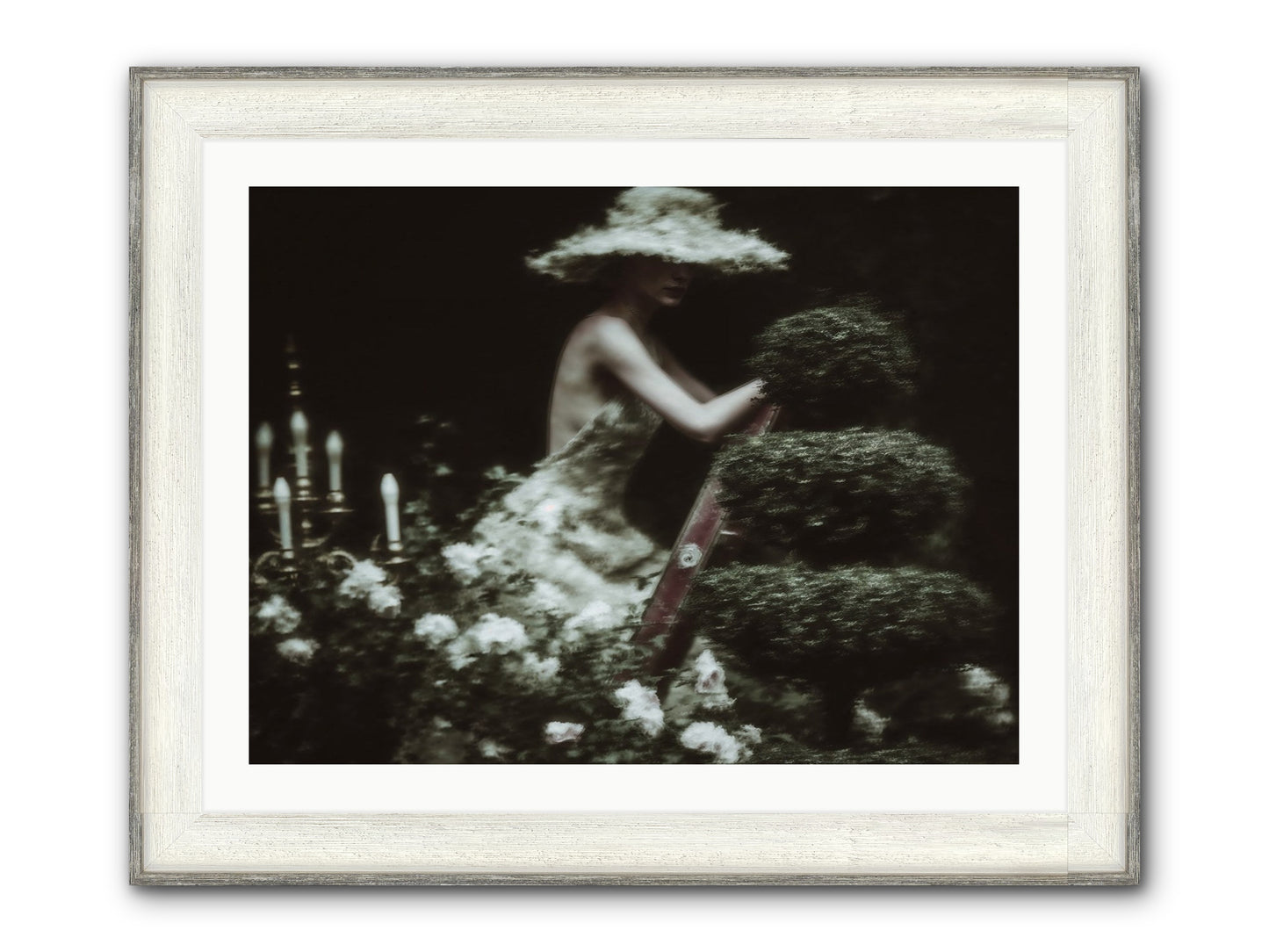Garden Architecture Framed Print - Driftwood White 32x24