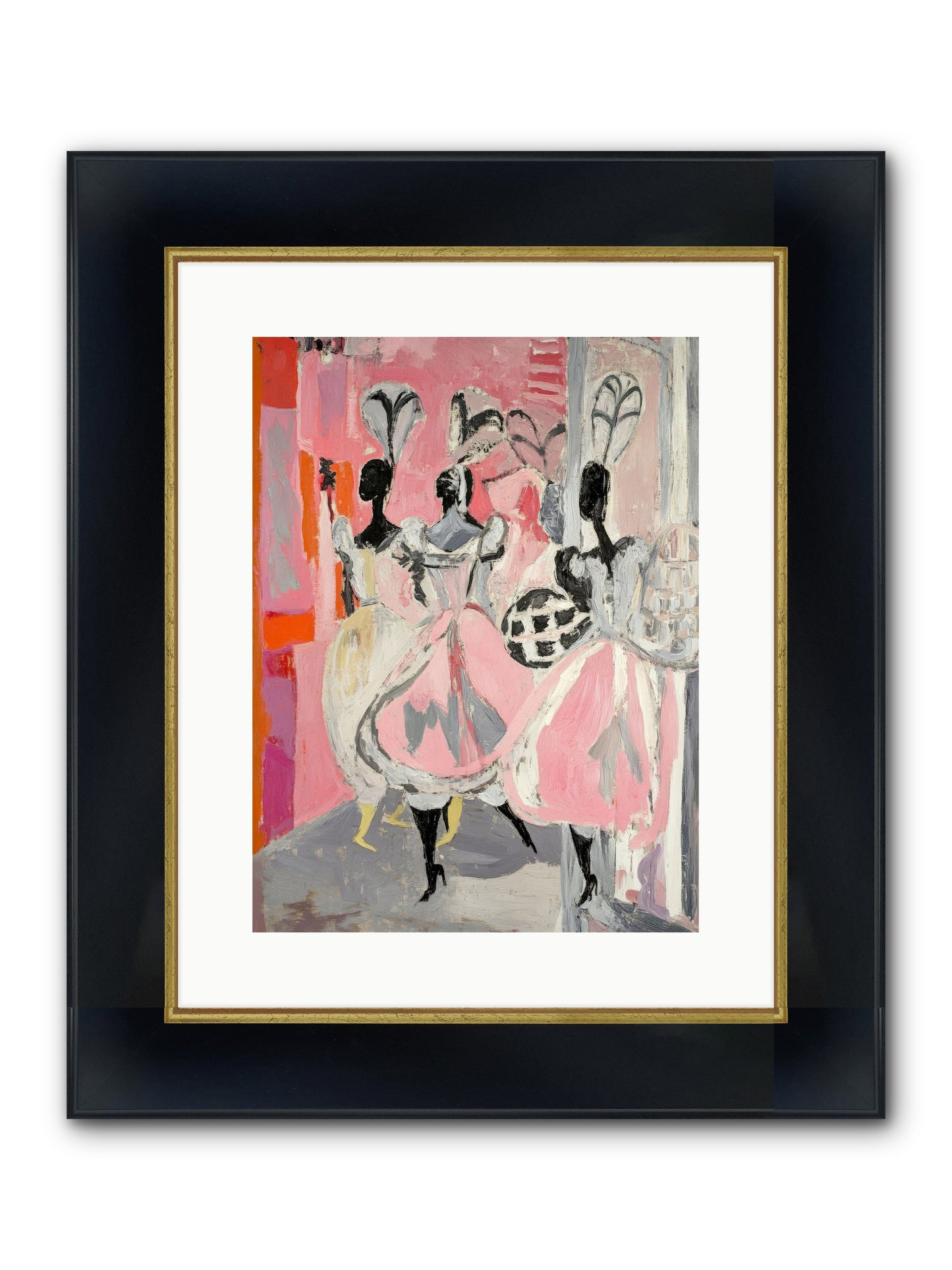 Garden Ballet Notes Framed Print - Wide Black w/Gold 12x16