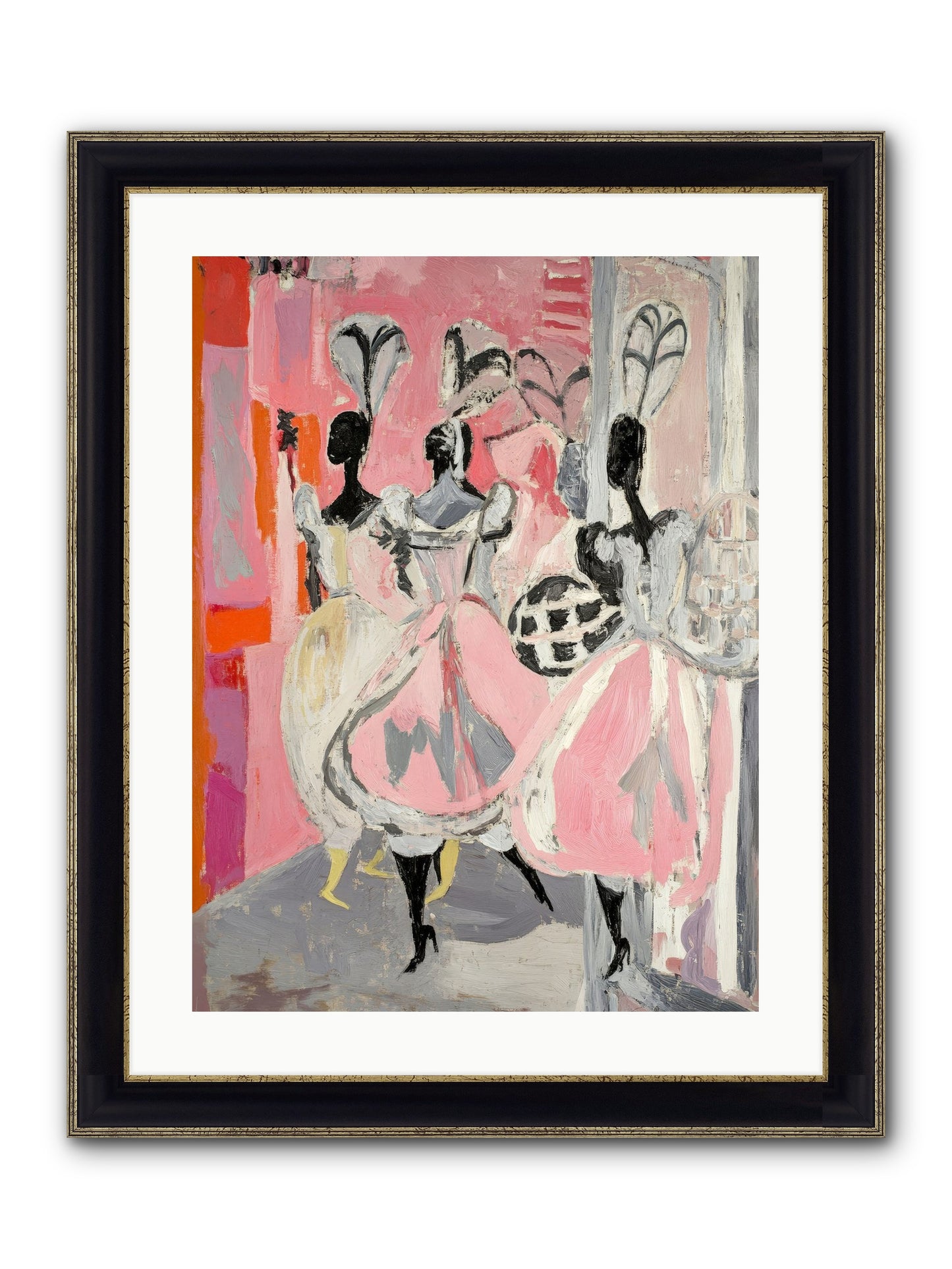 Garden Ballet Notes Framed Print - Black & Gold 18x24