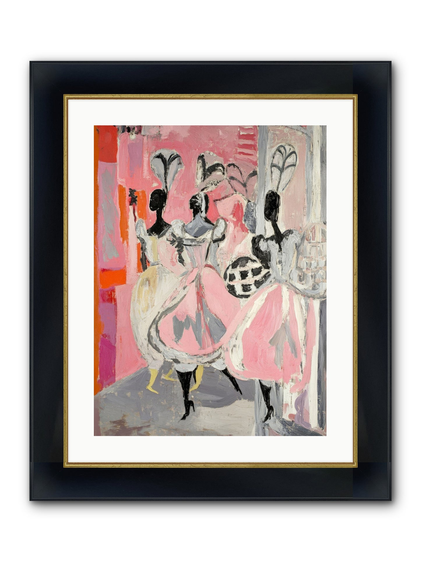 Garden Ballet Notes Framed Print - Wide Black w/Gold 18x24