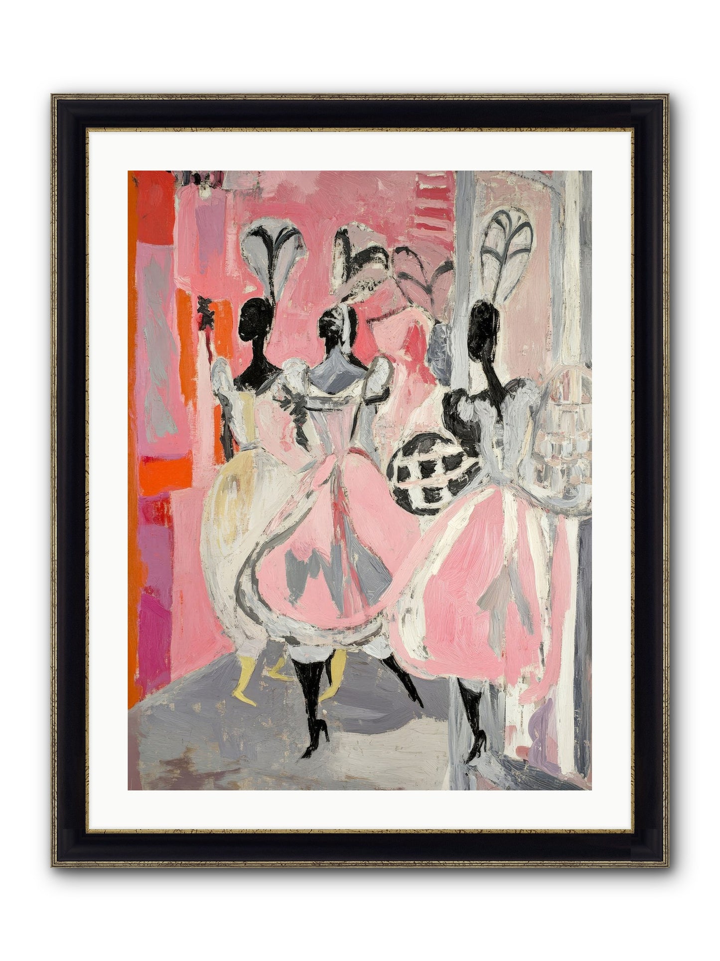 Garden Ballet Notes Framed Print - Black & Gold 24x32