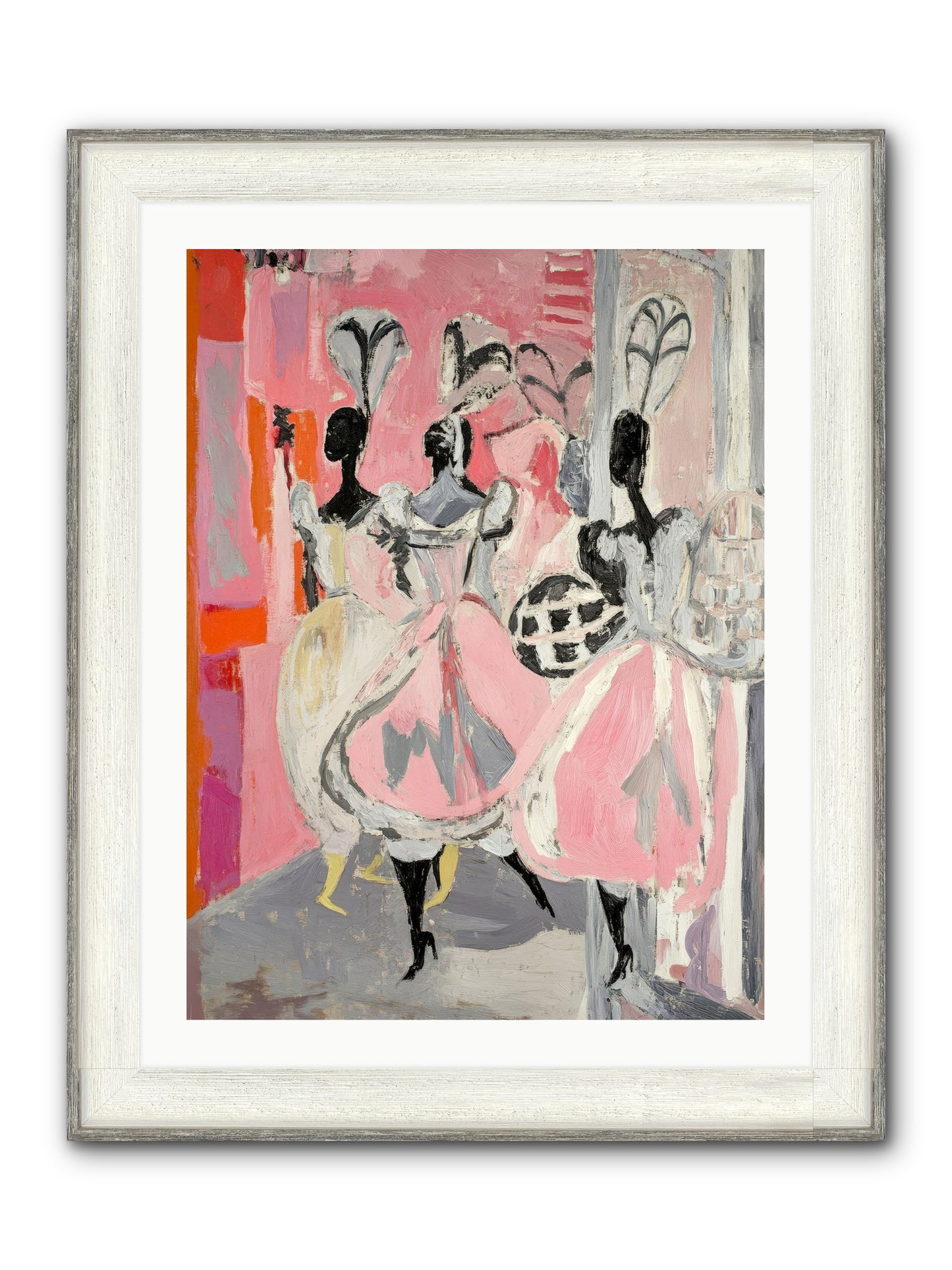 Garden Ballet Notes Framed Print - Driftwood White 24x32