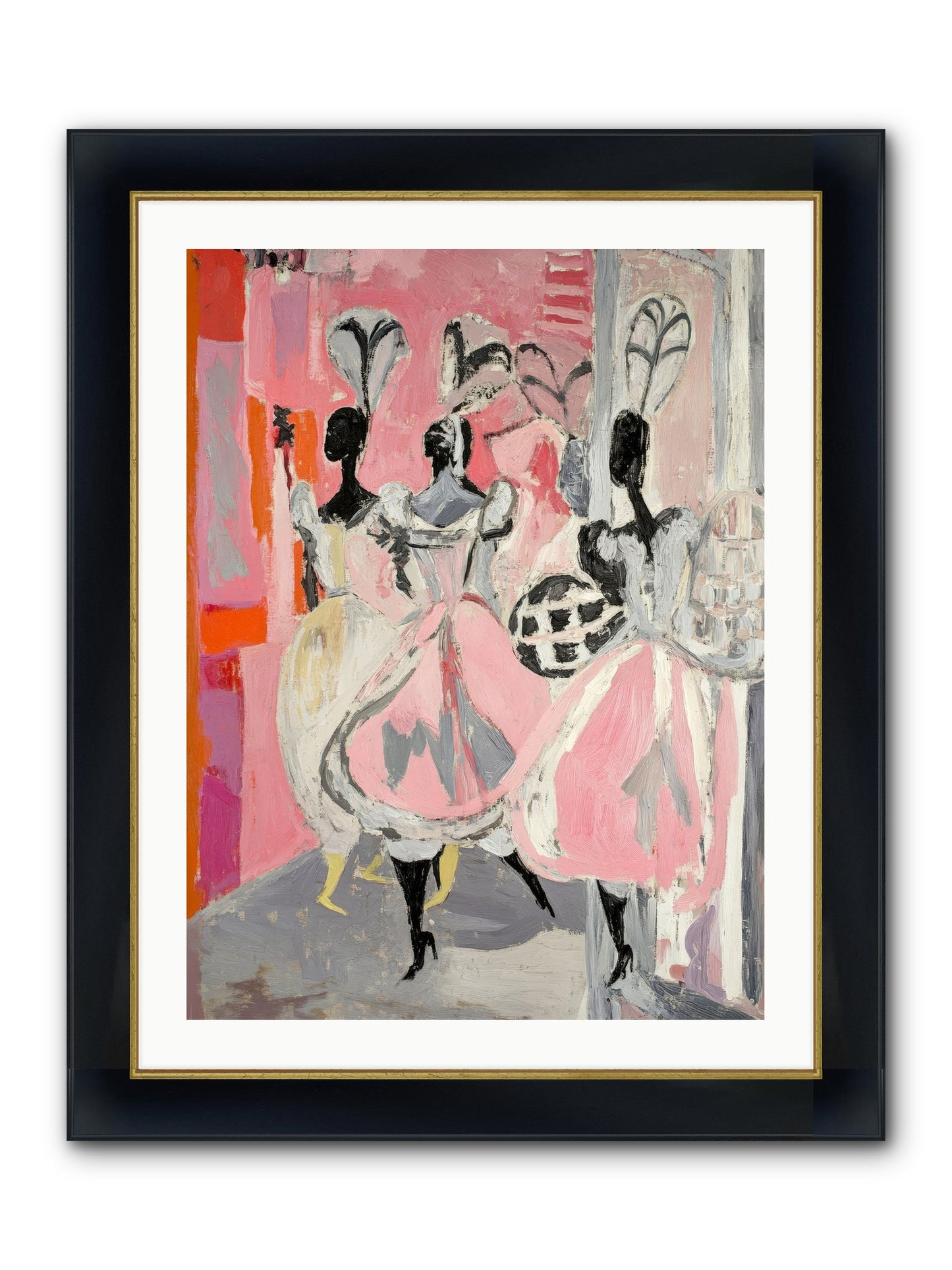 Garden Ballet Notes Framed Print - Wide Black w/Gold 24x32