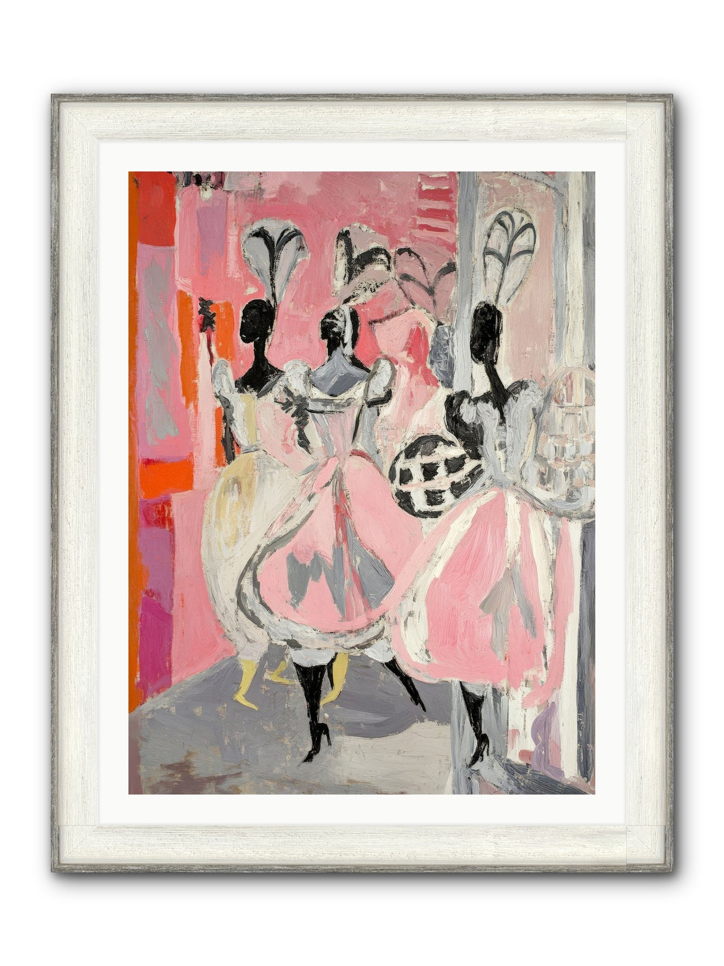 Garden Ballet Notes Framed Print - Driftwood White 30x40
