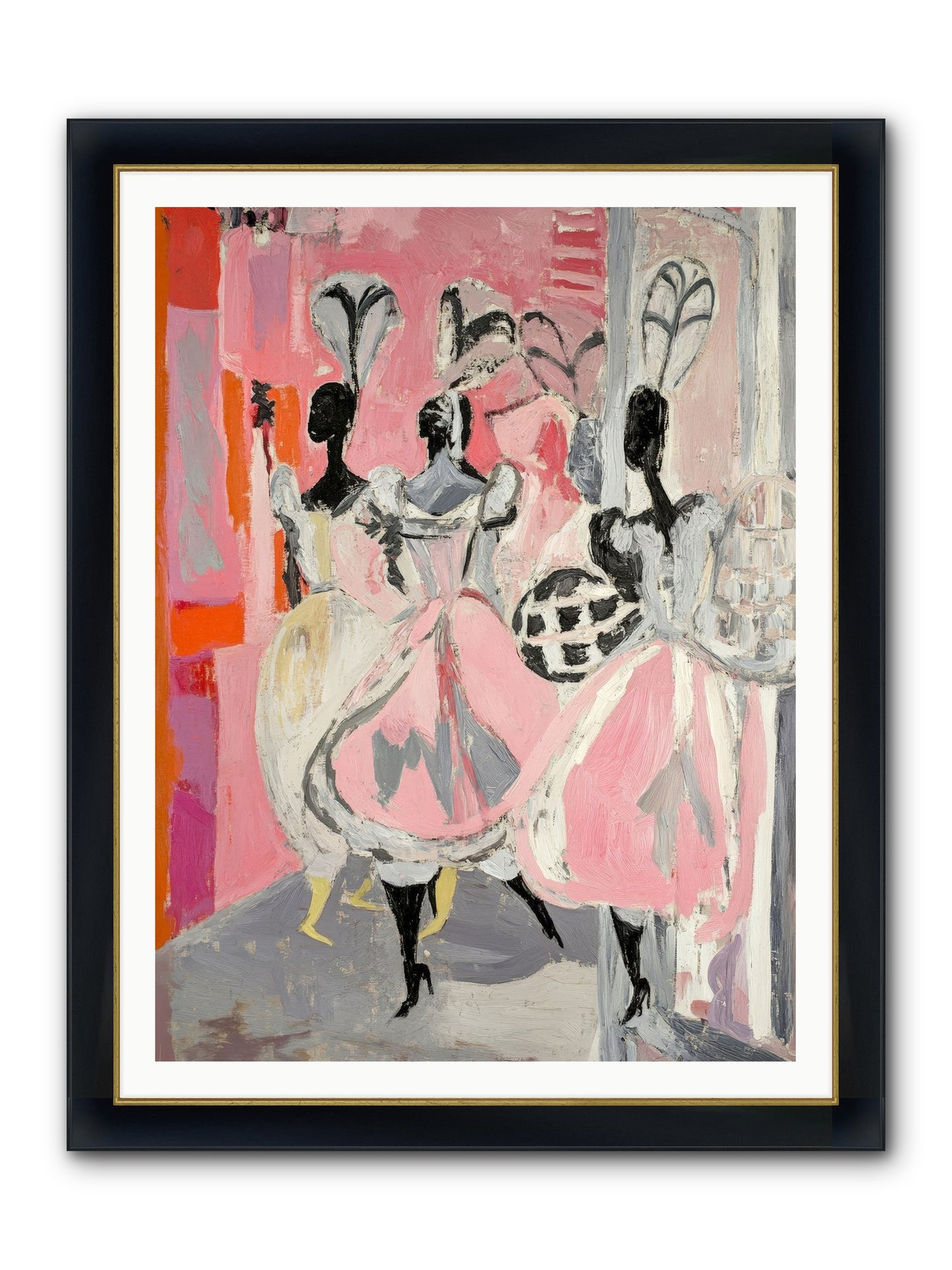 Garden Ballet Notes Framed Print - Wide Black w/Gold 36x48