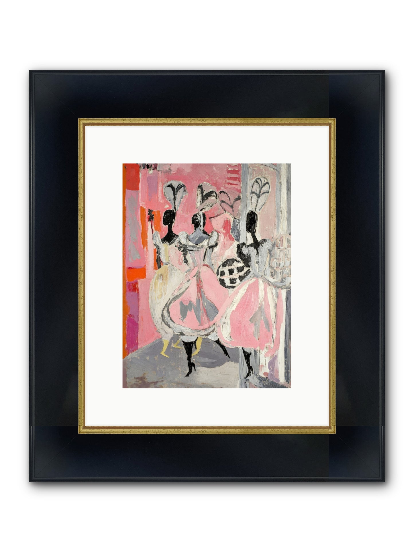 Garden Ballet Notes Framed Print - Wide Black w/Gold 9x12
