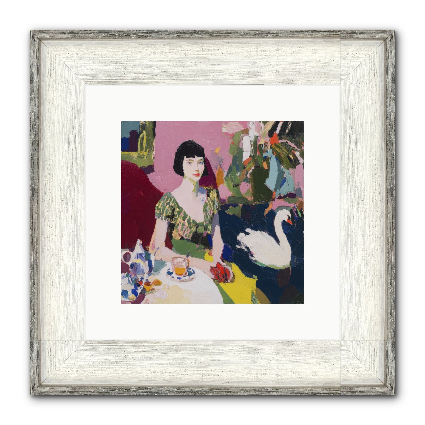 Garden Confidante Framed Print - Driftwood White 10x10