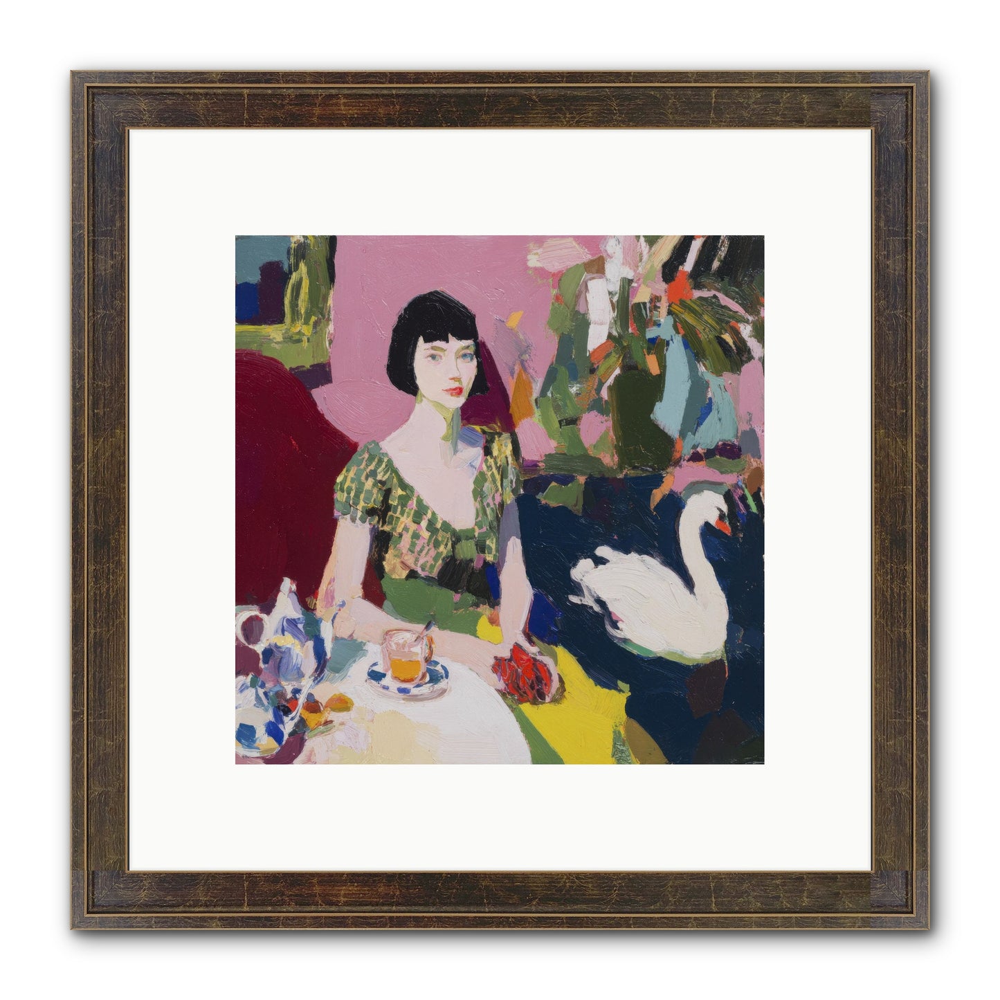 Garden Confidante Framed Print - Slimwoods Black/Gold 10x10