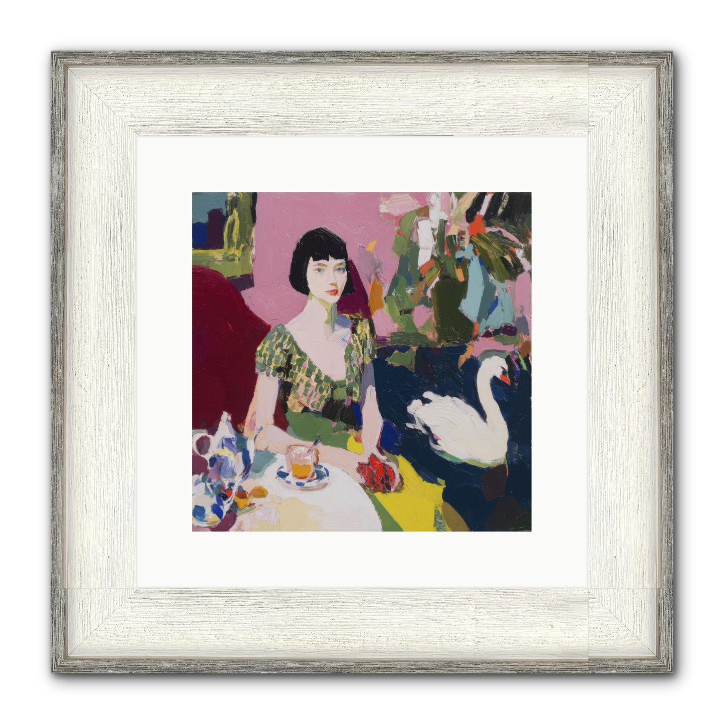 Garden Confidante Framed Print - Driftwood White 12x12
