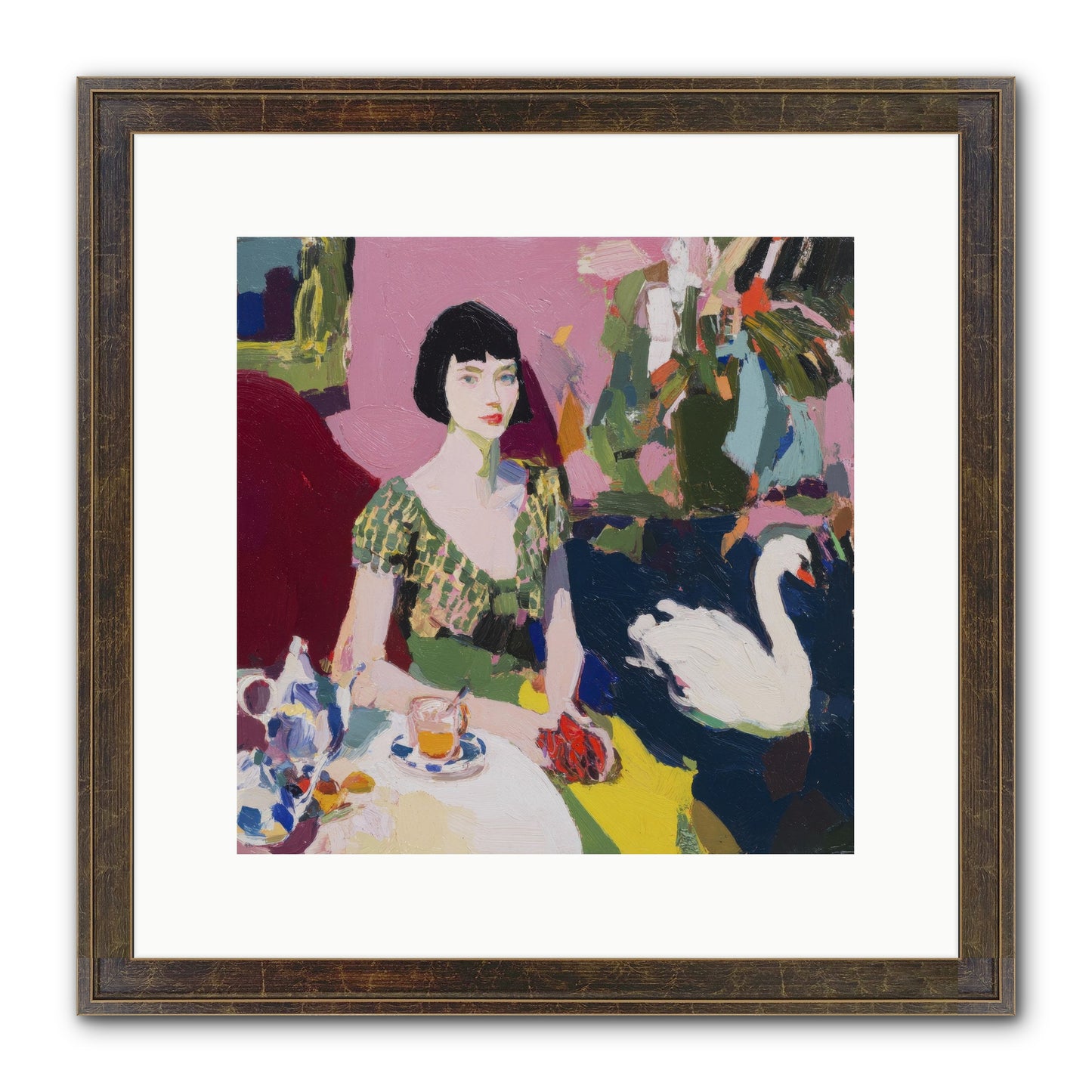 Garden Confidante Framed Print - Slimwoods Black/Gold 12x12