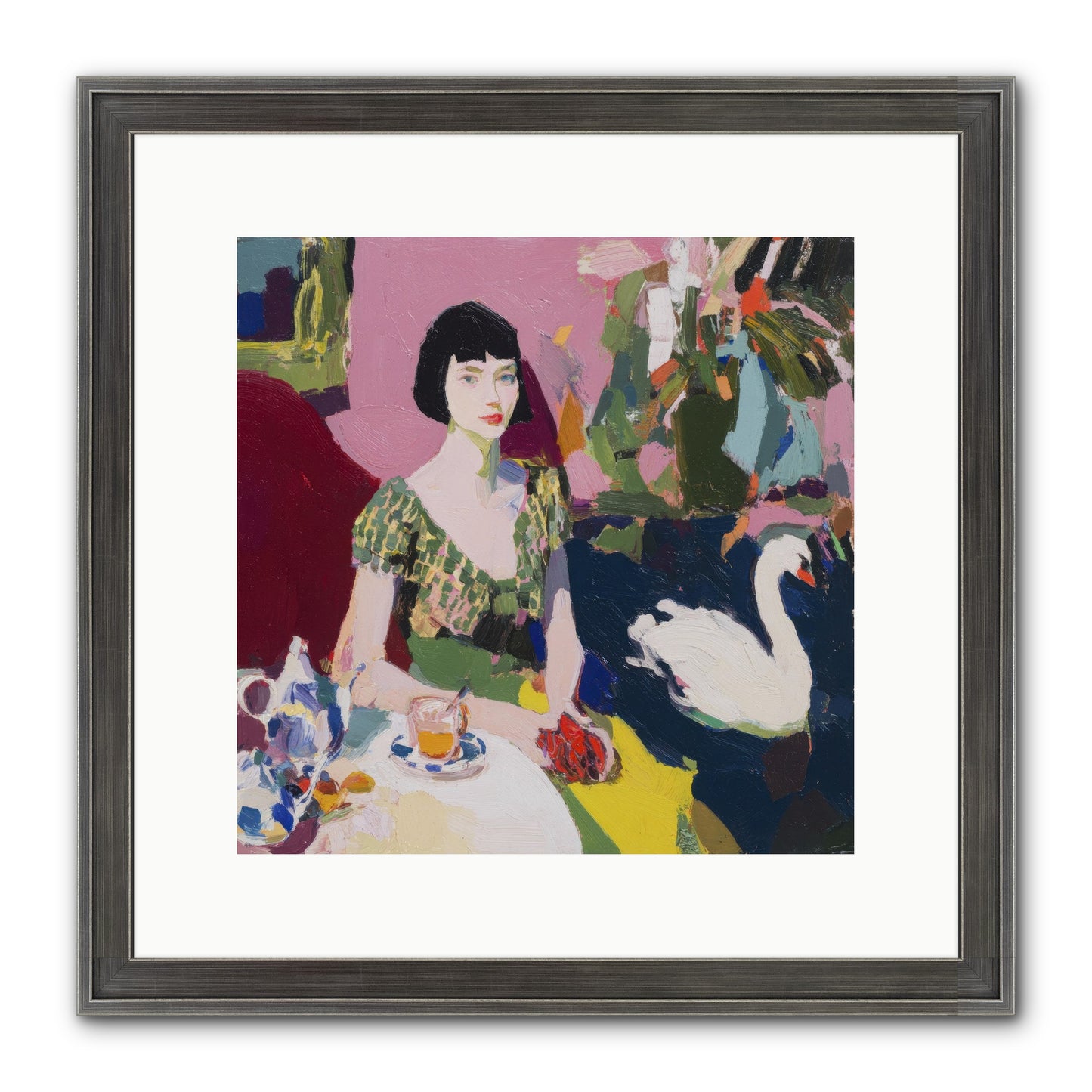 Garden Confidante Framed Print - Slimwoods Black/Silver 12x12