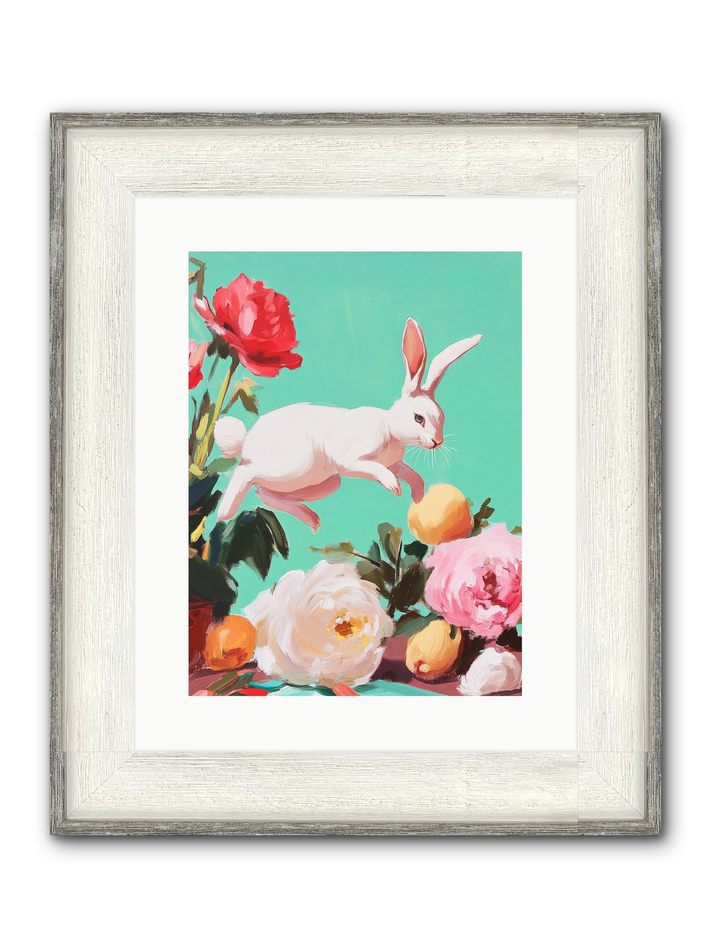 Garden Frolic No.1 Framed Print - Driftwood White 12x16