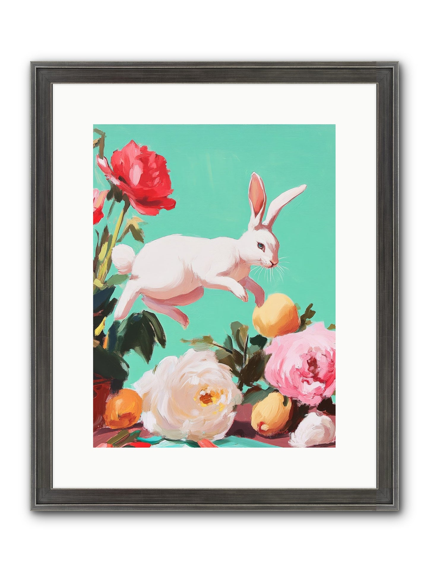 Garden Frolic No.1 Framed Print - Slimwoods Black/Silver 12x16