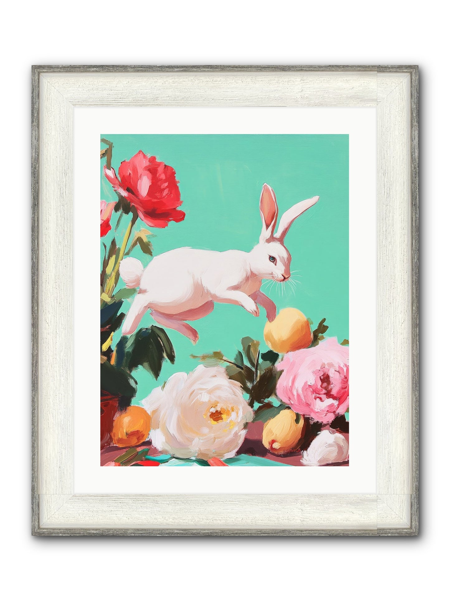 Garden Frolic No.1 Framed Print - Driftwood White 18x24