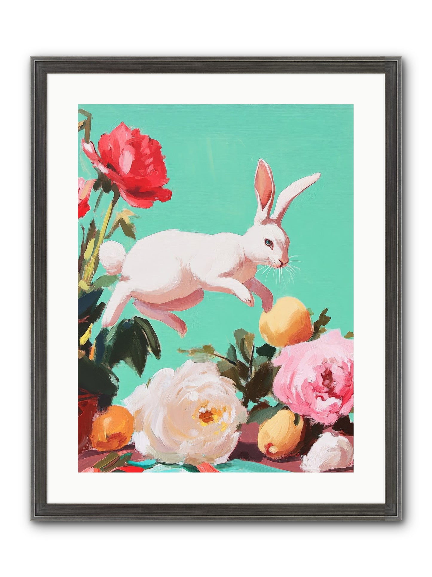 Garden Frolic No.1 Framed Print - Slimwoods Black/Silver 18x24