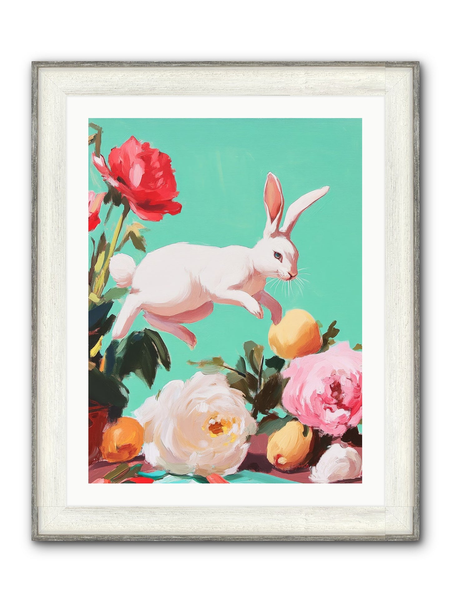 Garden Frolic No.1 Framed Print - Driftwood White 24x32