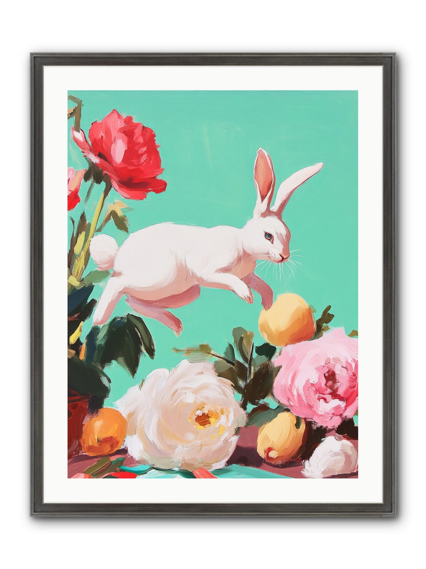 Garden Frolic No.1 Framed Print - Slimwoods Black/Silver 24x32