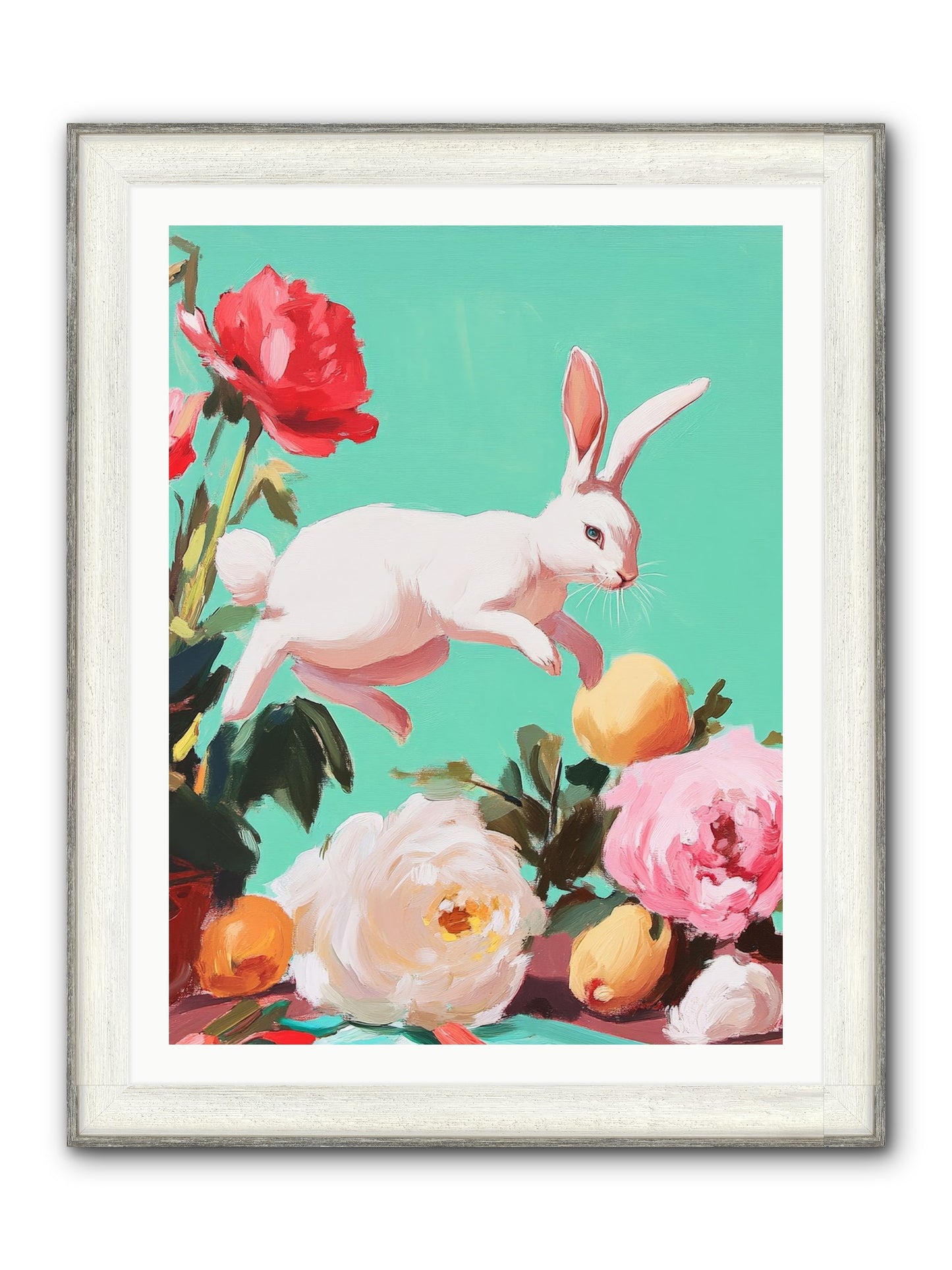 Garden Frolic No.1 Framed Print - Driftwood White 30x40