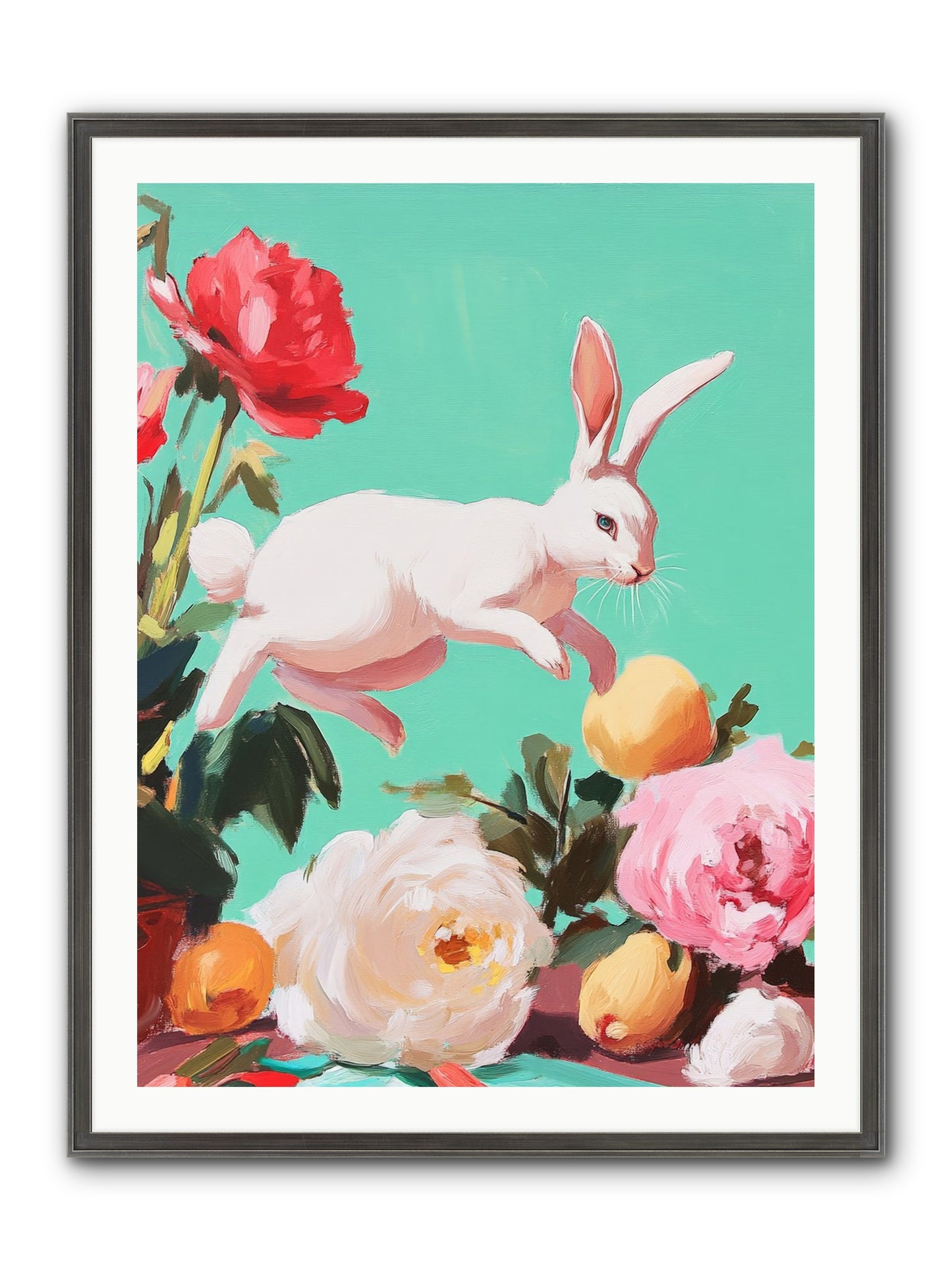 Garden Frolic No.1 Framed Print - Slimwoods Black/Silver 30x40