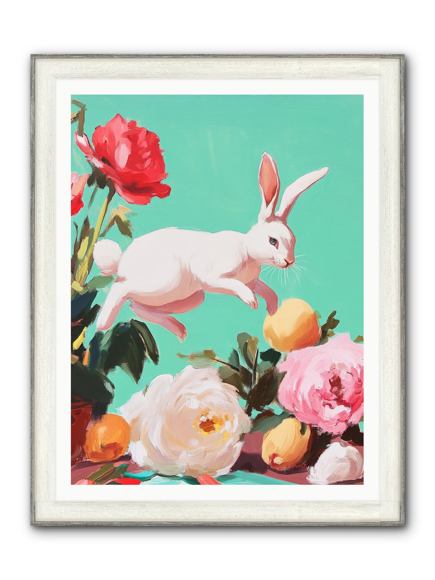 Garden Frolic No.1 Framed Print - Driftwood White 36x48
