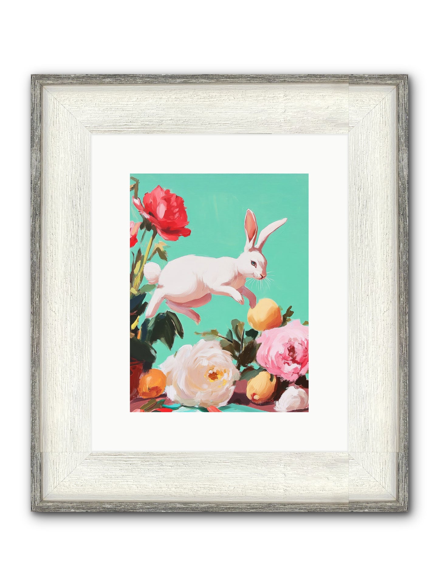 Garden Frolic No.1 Framed Print - Driftwood White 9x12