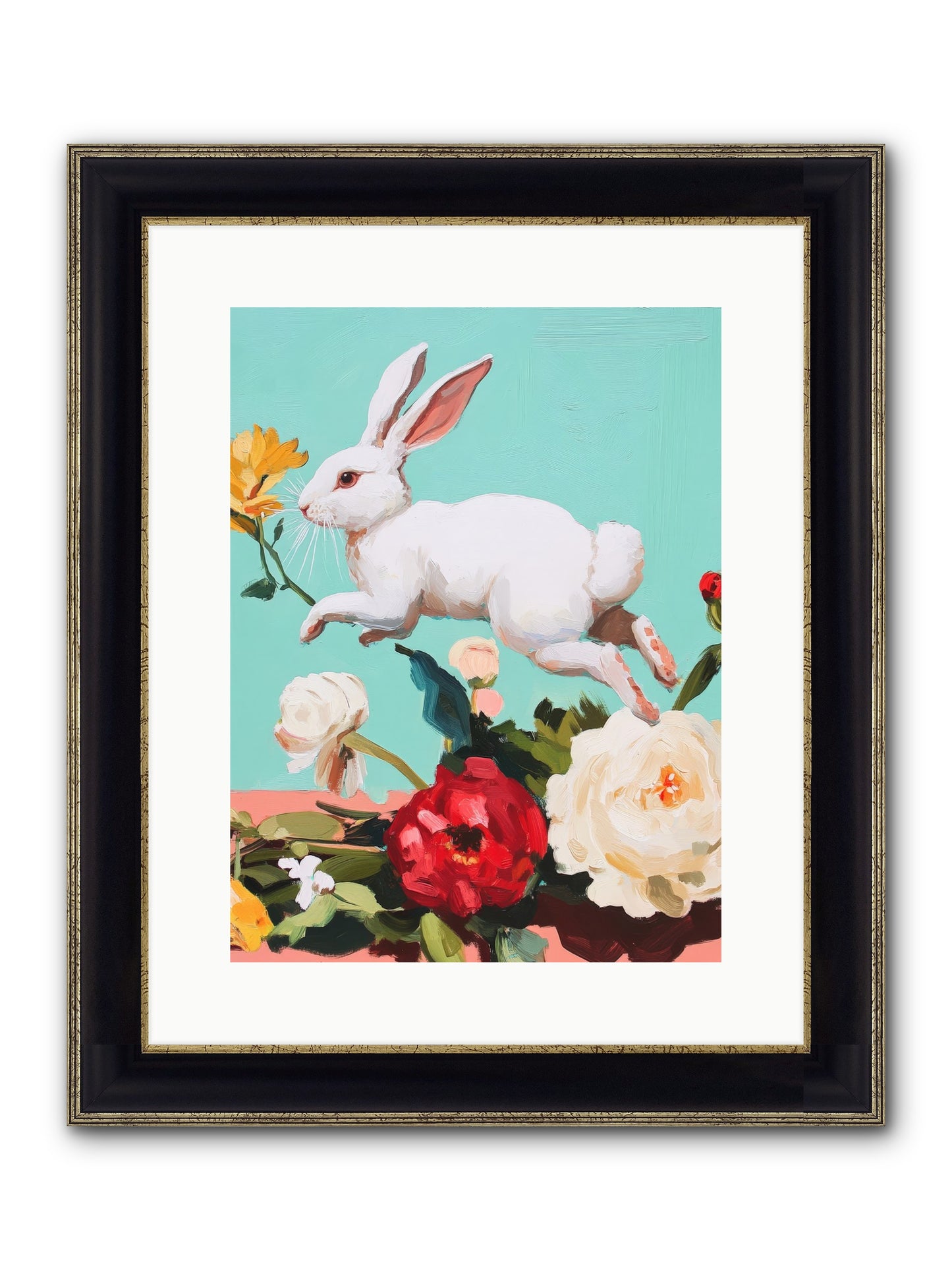 Garden Frolic No.2 Framed Print - Black & Gold 12x16