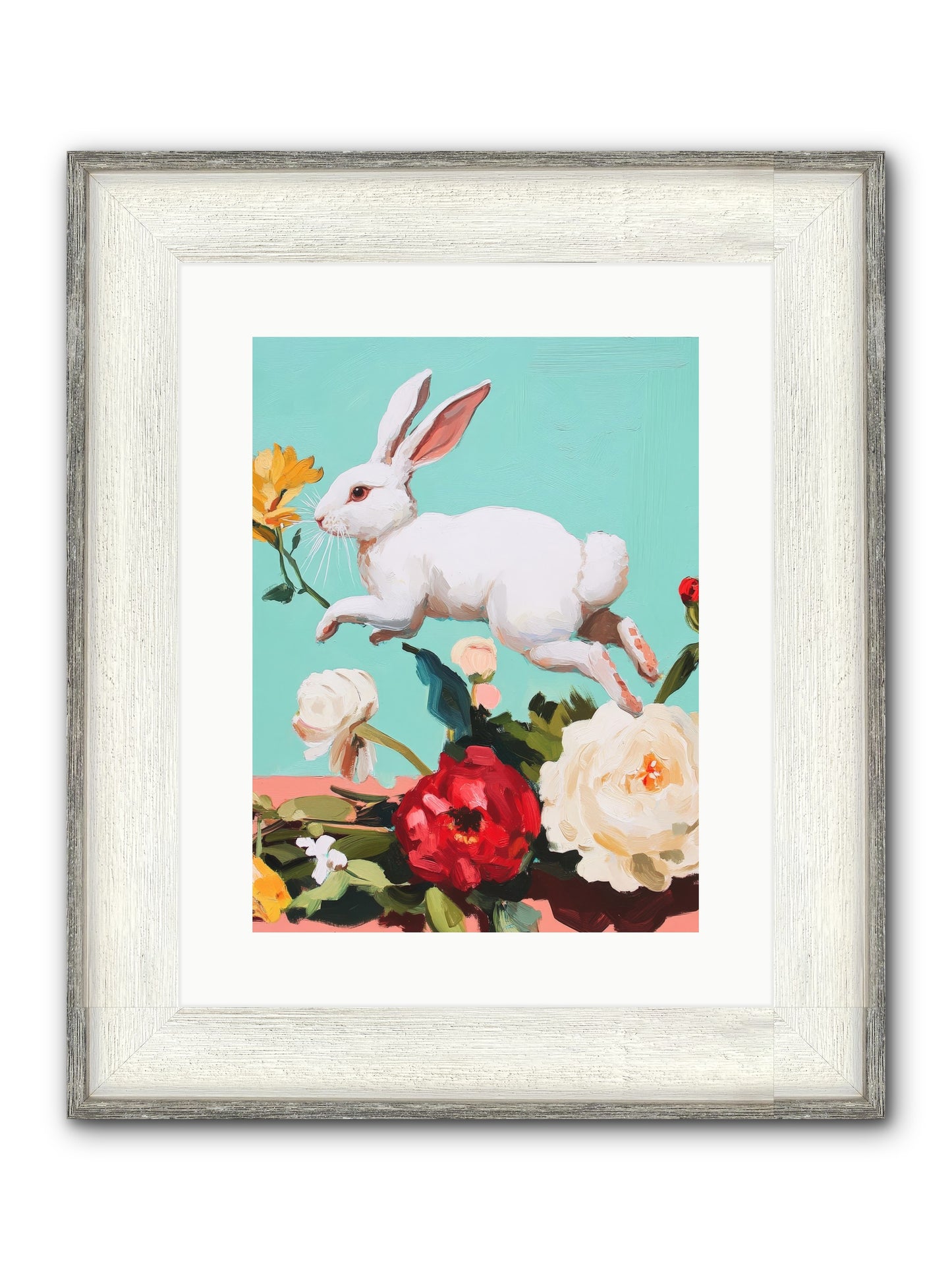 Garden Frolic No.2 Framed Print - Driftwood White 12x16