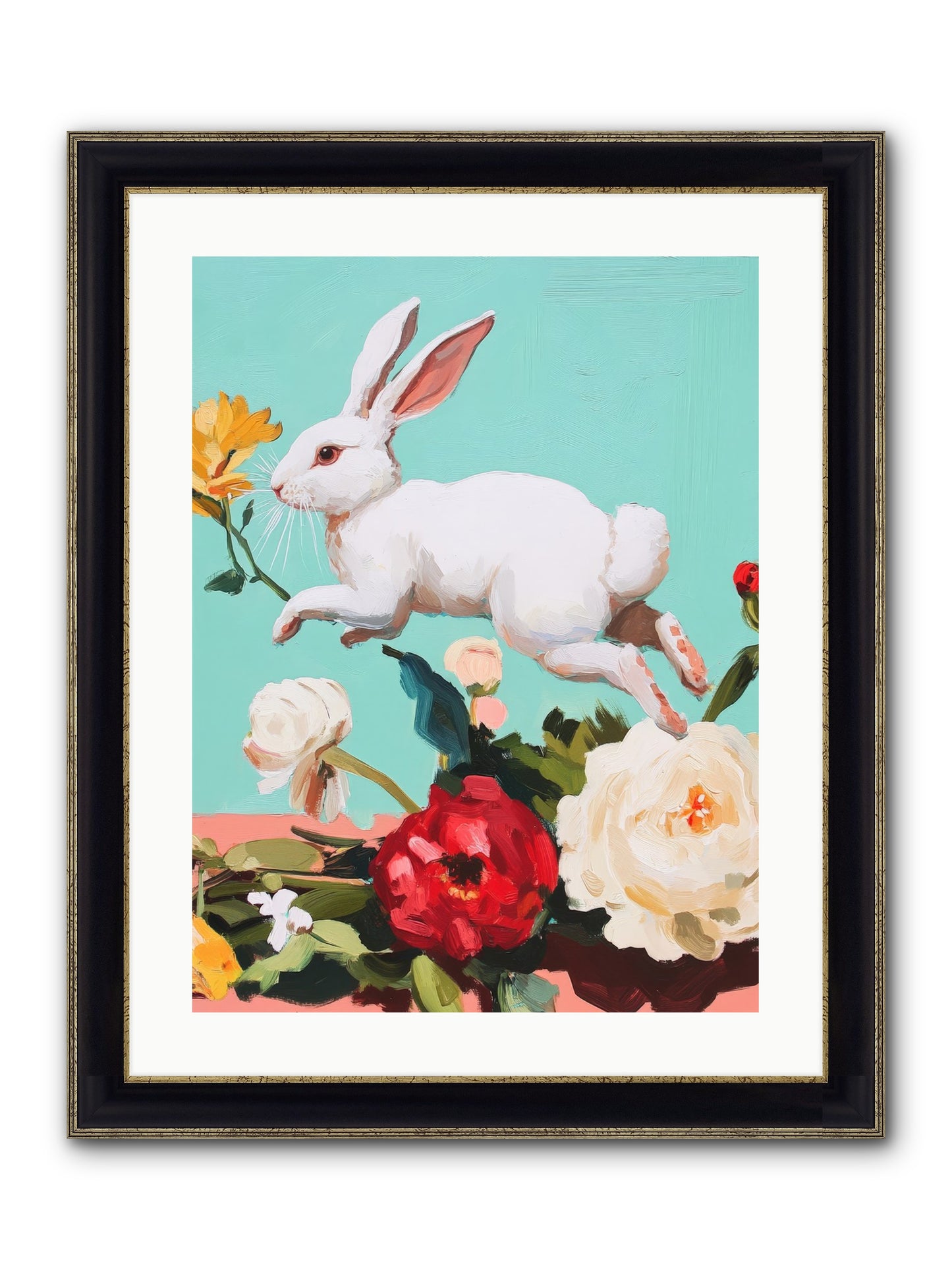 Garden Frolic No.2 Framed Print - Black & Gold 18x24