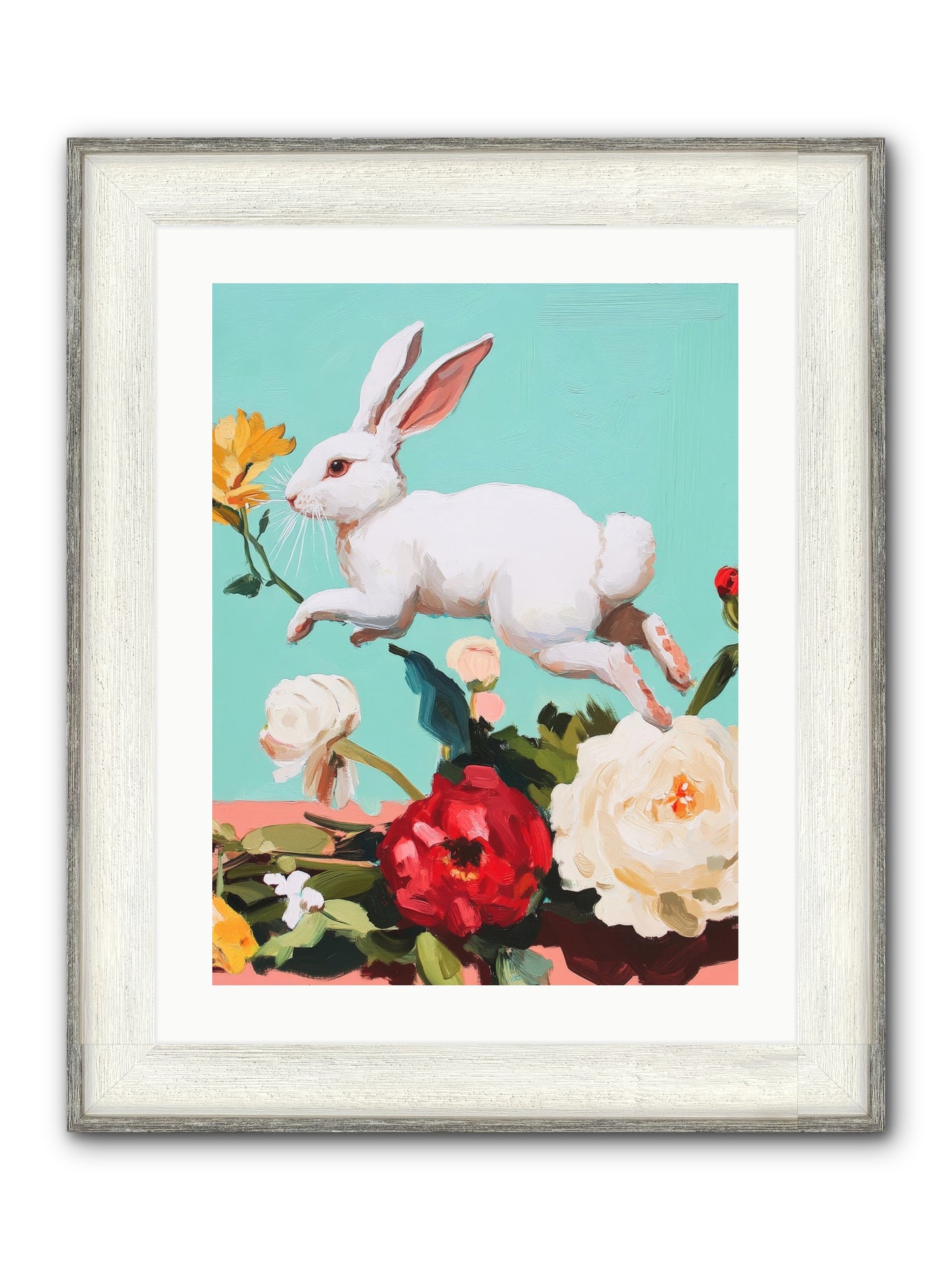 Garden Frolic No.2 Framed Print - Driftwood White 18x24