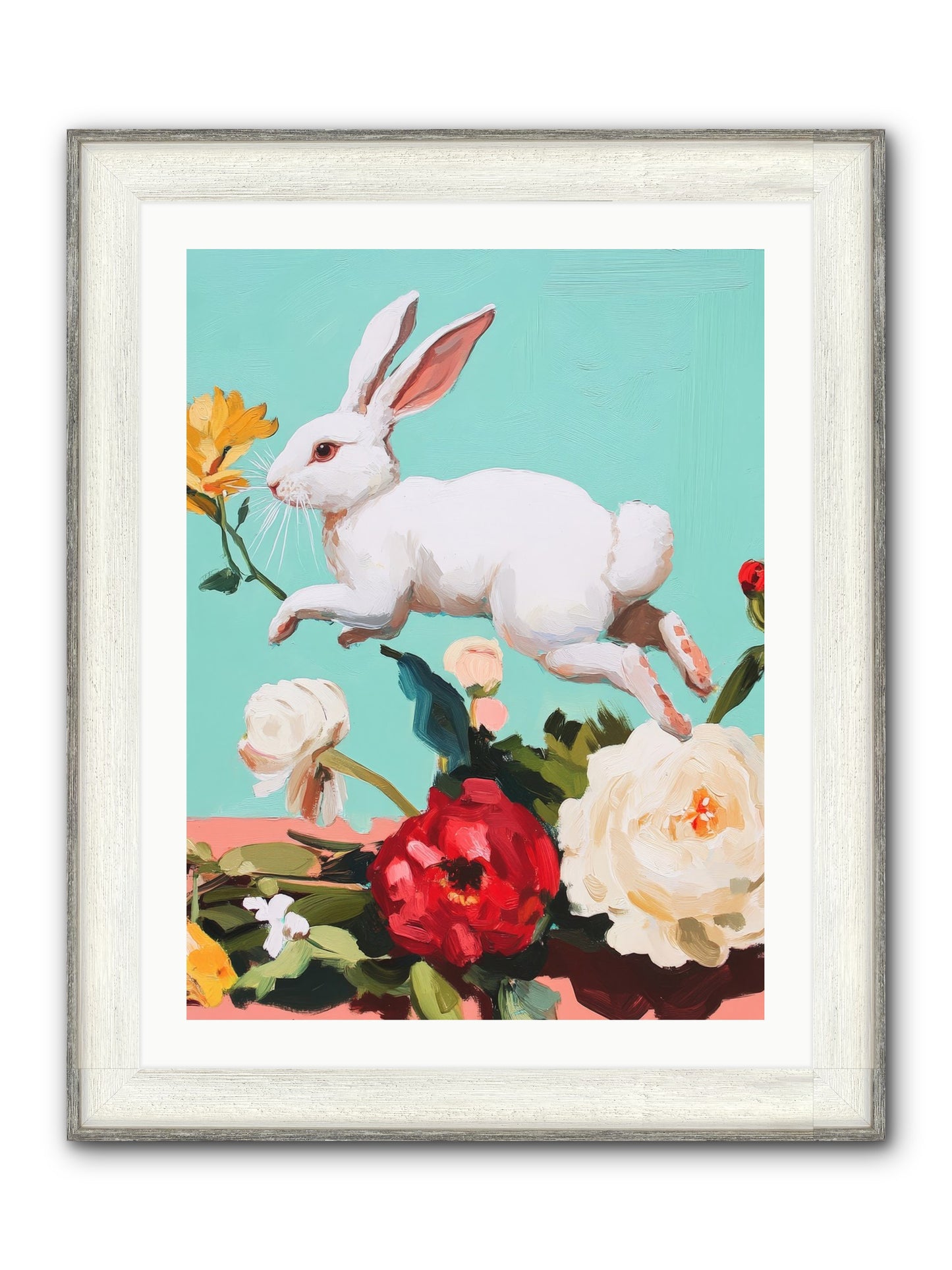 Garden Frolic No.2 Framed Print - Driftwood White 24x32