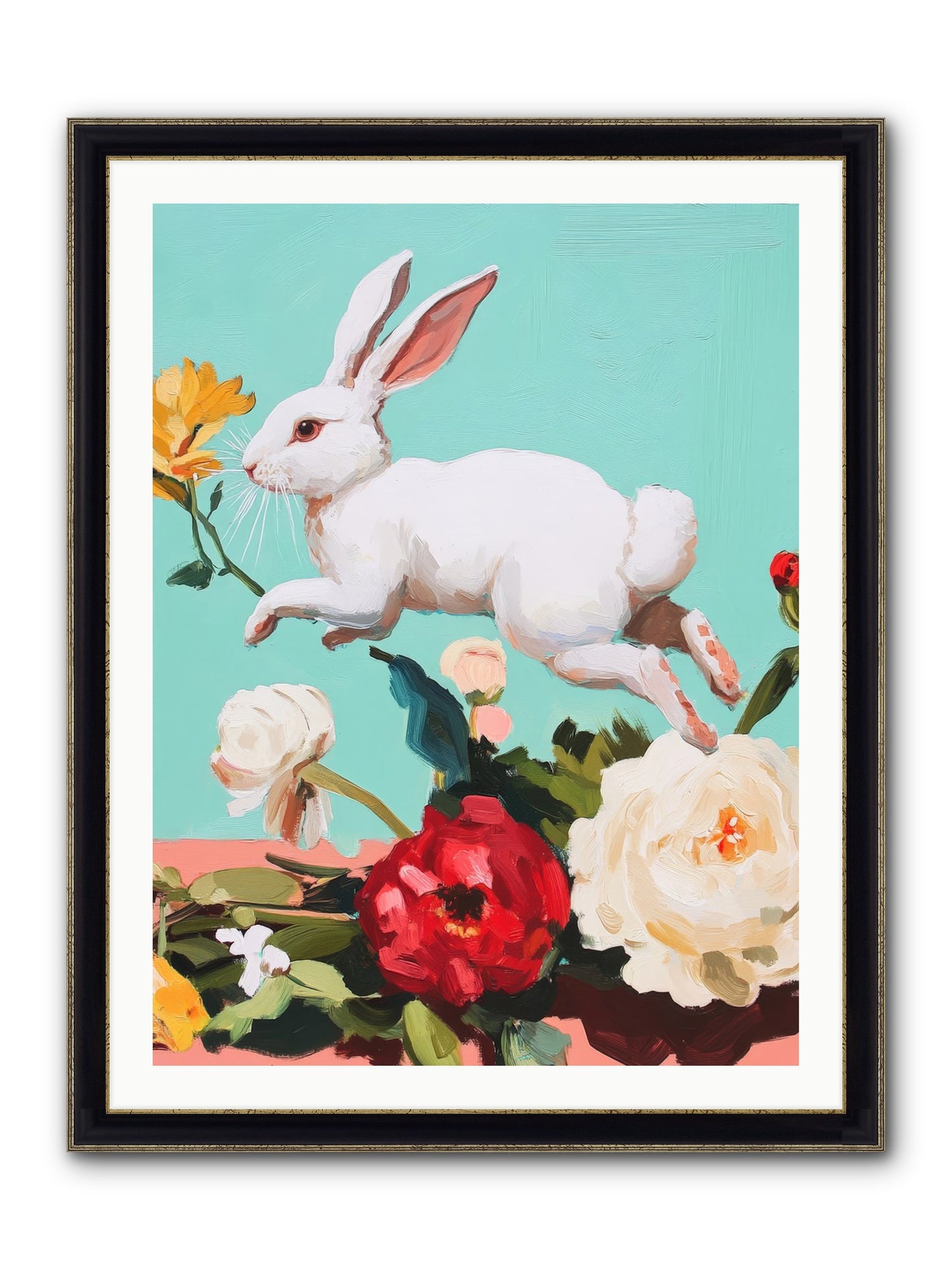 Garden Frolic No.2 Framed Print - Black & Gold 30x40