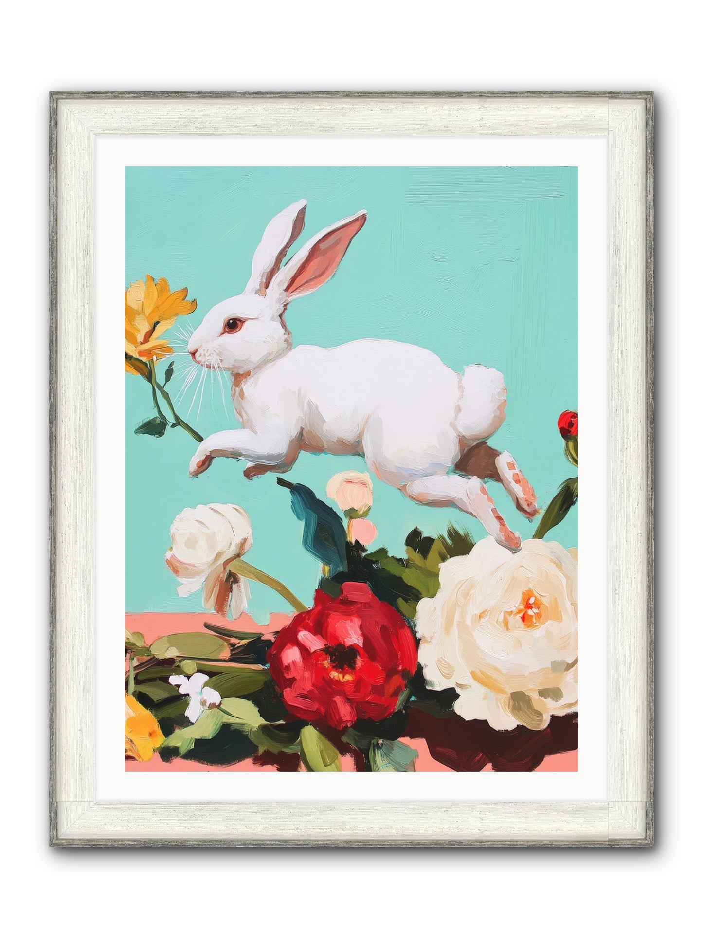 Garden Frolic No.2 Framed Print - Driftwood White 30x40