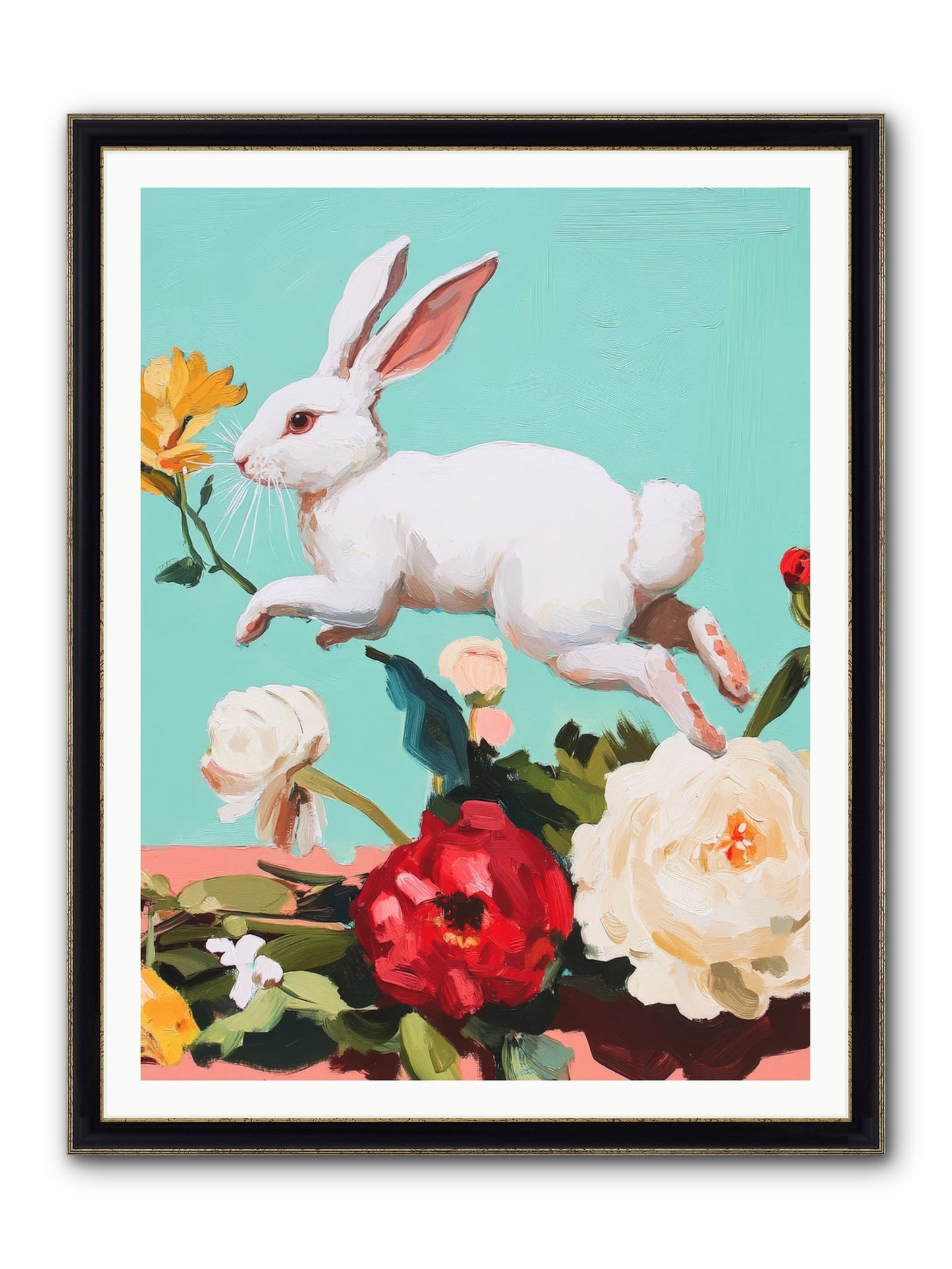 Garden Frolic No.2 Framed Print - Black & Gold 36x48